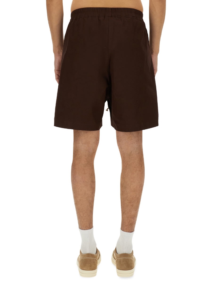 Rick Owens Cotton Bermuda Shorts In Brown