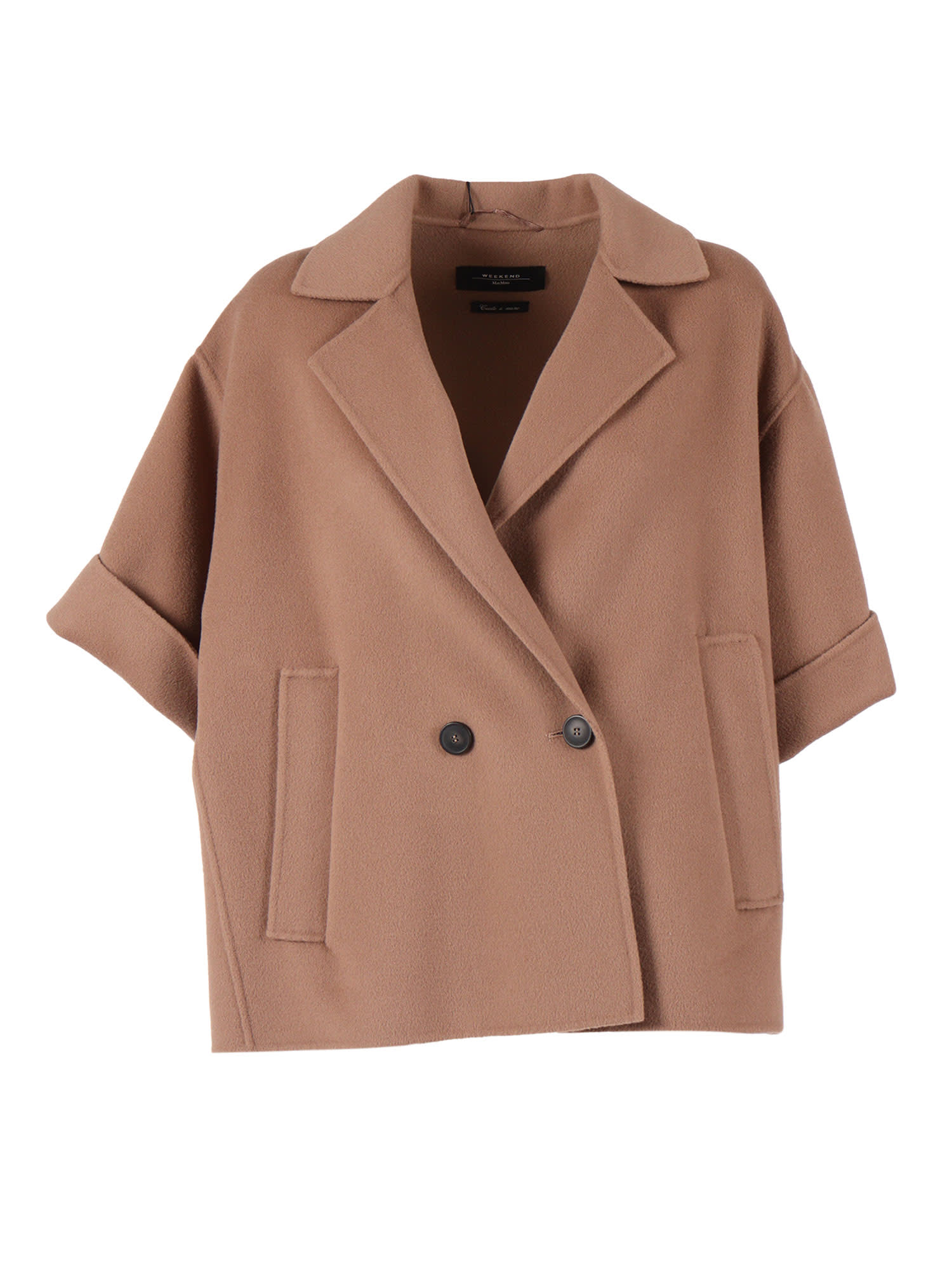 Weekend Max Mara Coat Double-breasted Front Pockets In Brown