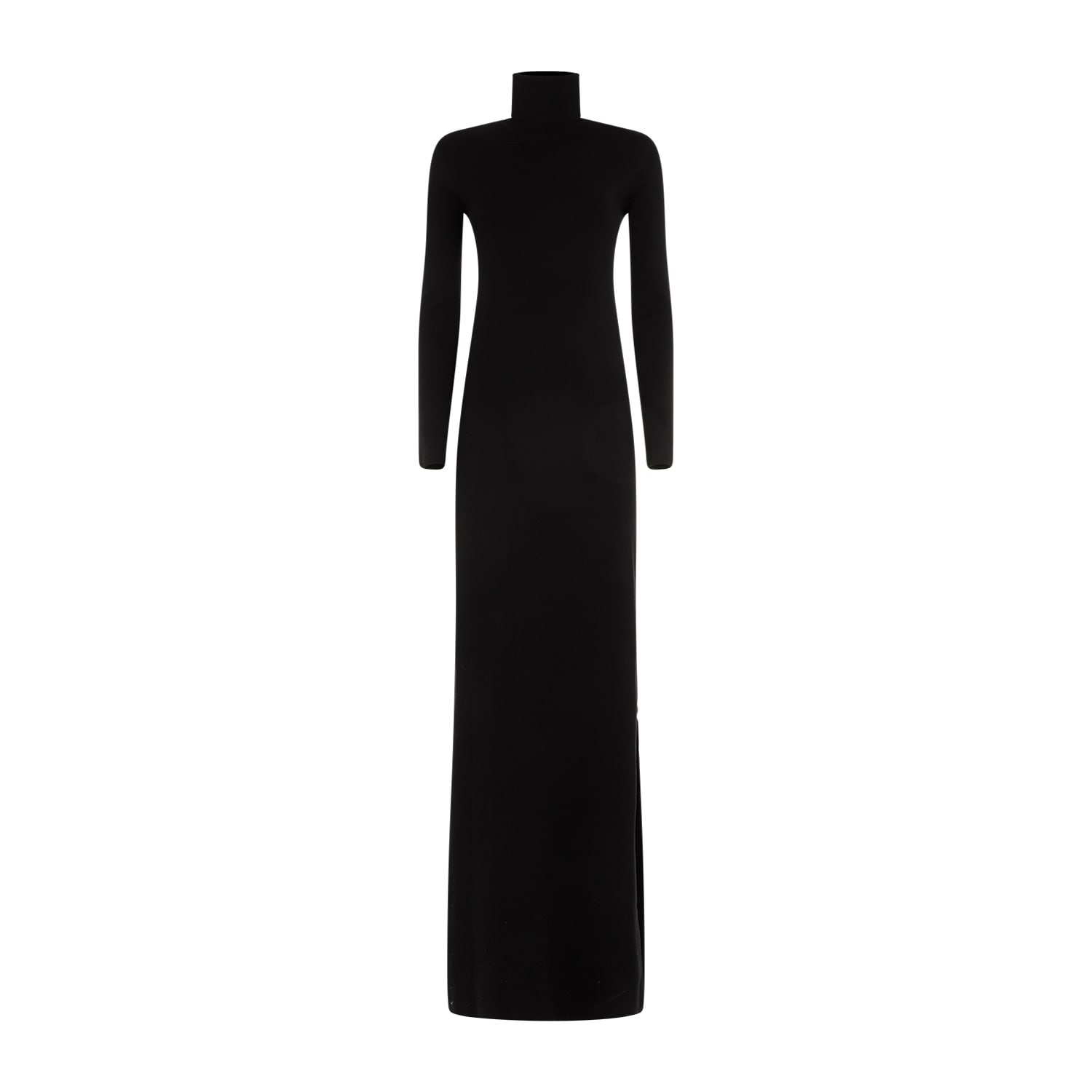 Shop Saint Laurent Wool Long Dress In Noir