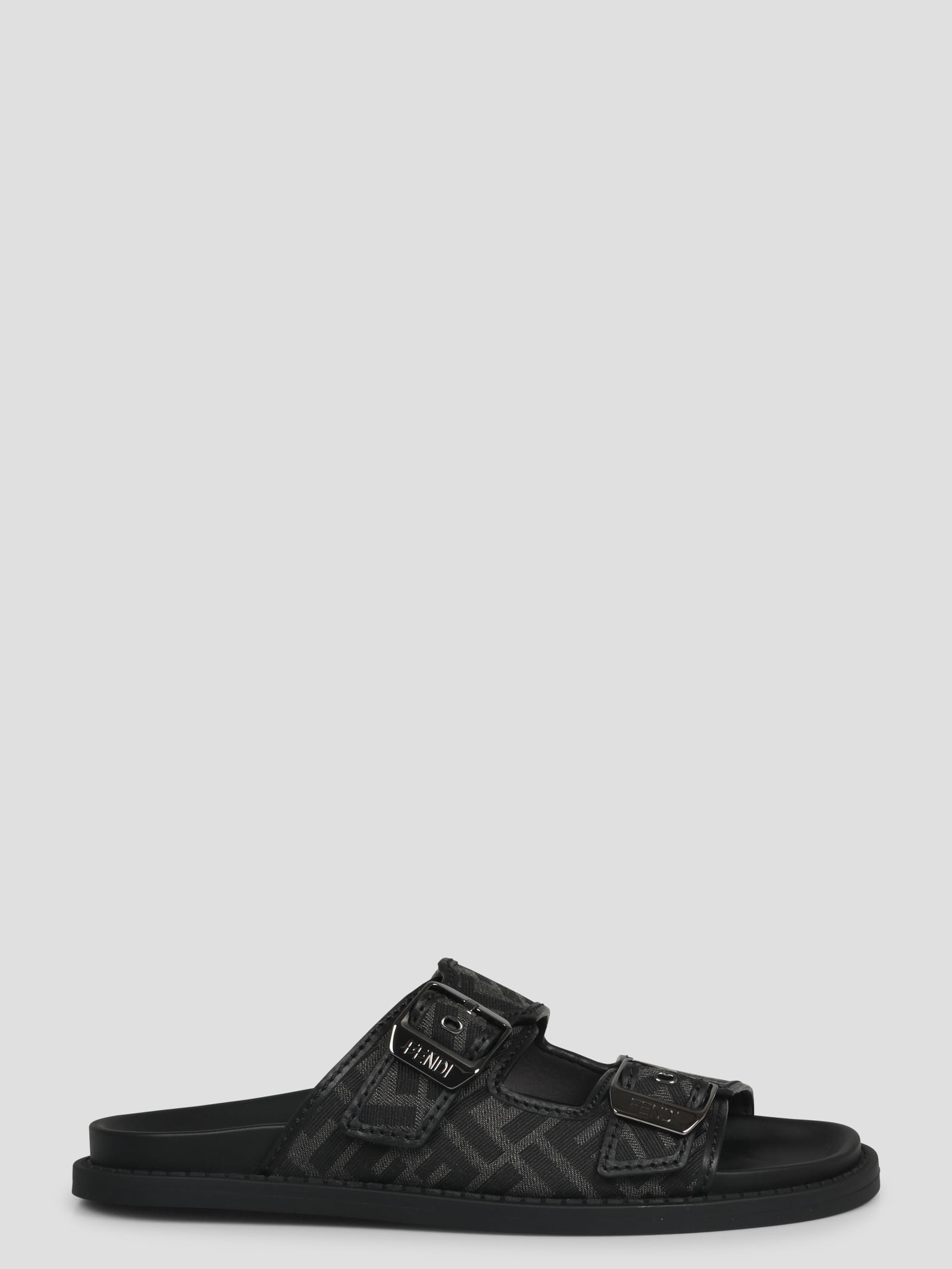 Fendi Feel Sandals In Black