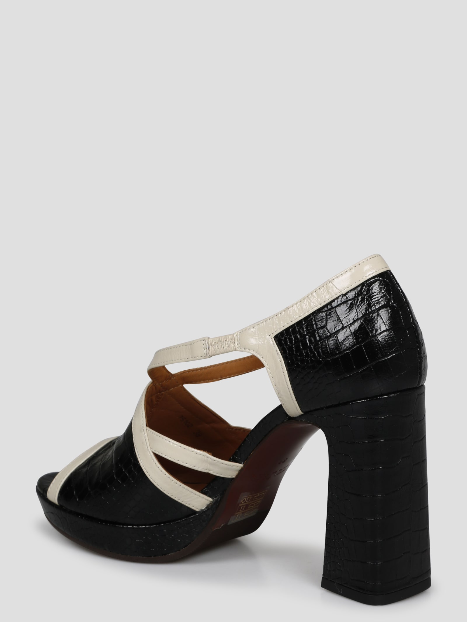 Chie Mihara Usho Mixed Leather Platform Sandals In Black ModeSens