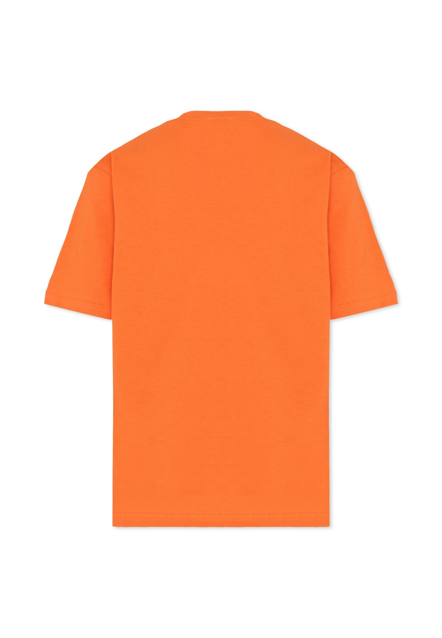 Msgm Orange T-shirt For Boy With Logo In Orange