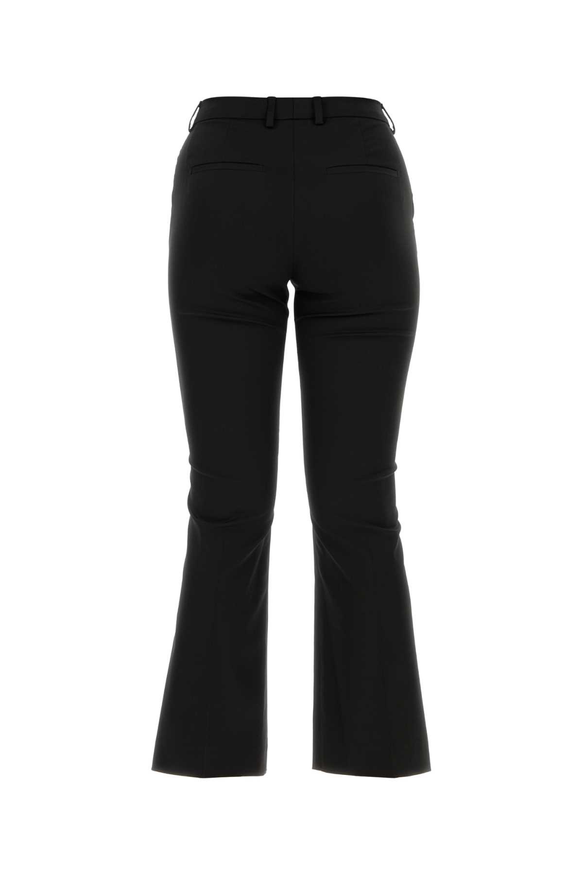 Pt Torino Stretch Polyester Blend Flared Trousers In Black