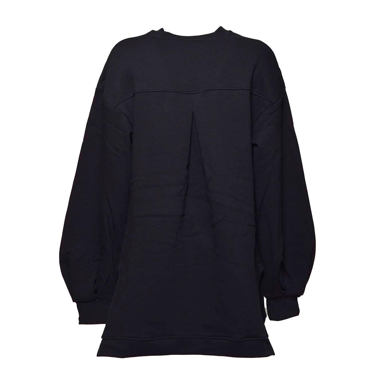 Msgm Logo Printed Crewneck Sweatshirt In Nero