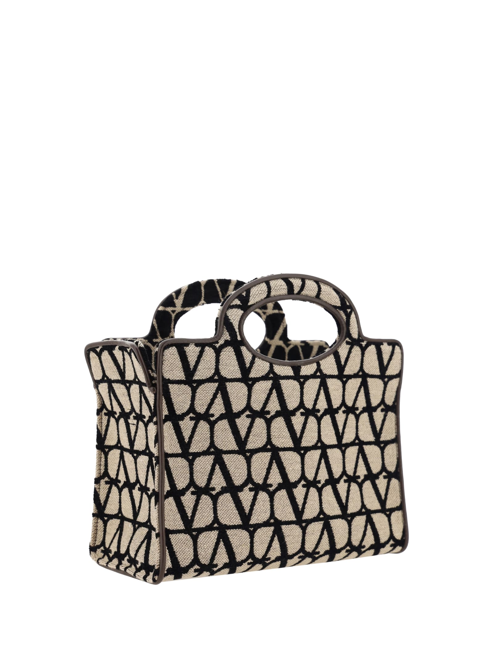 Shop Valentino Garavani Le Troisieme Small Tote Bag In Naturale/nero/fondant