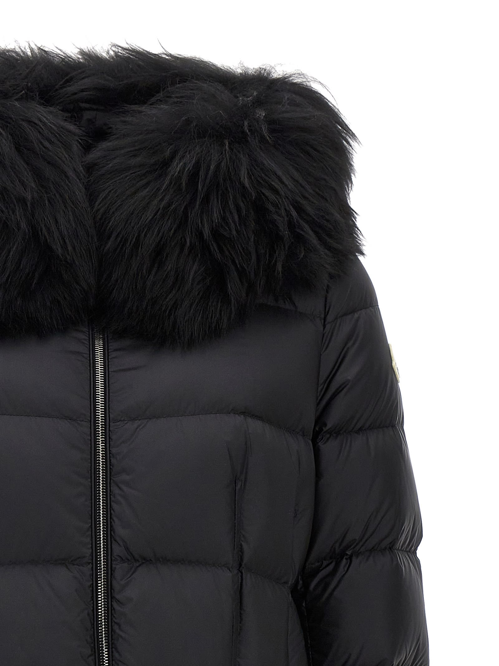 Shop Moncler Boedic Long Down Jacket In Black