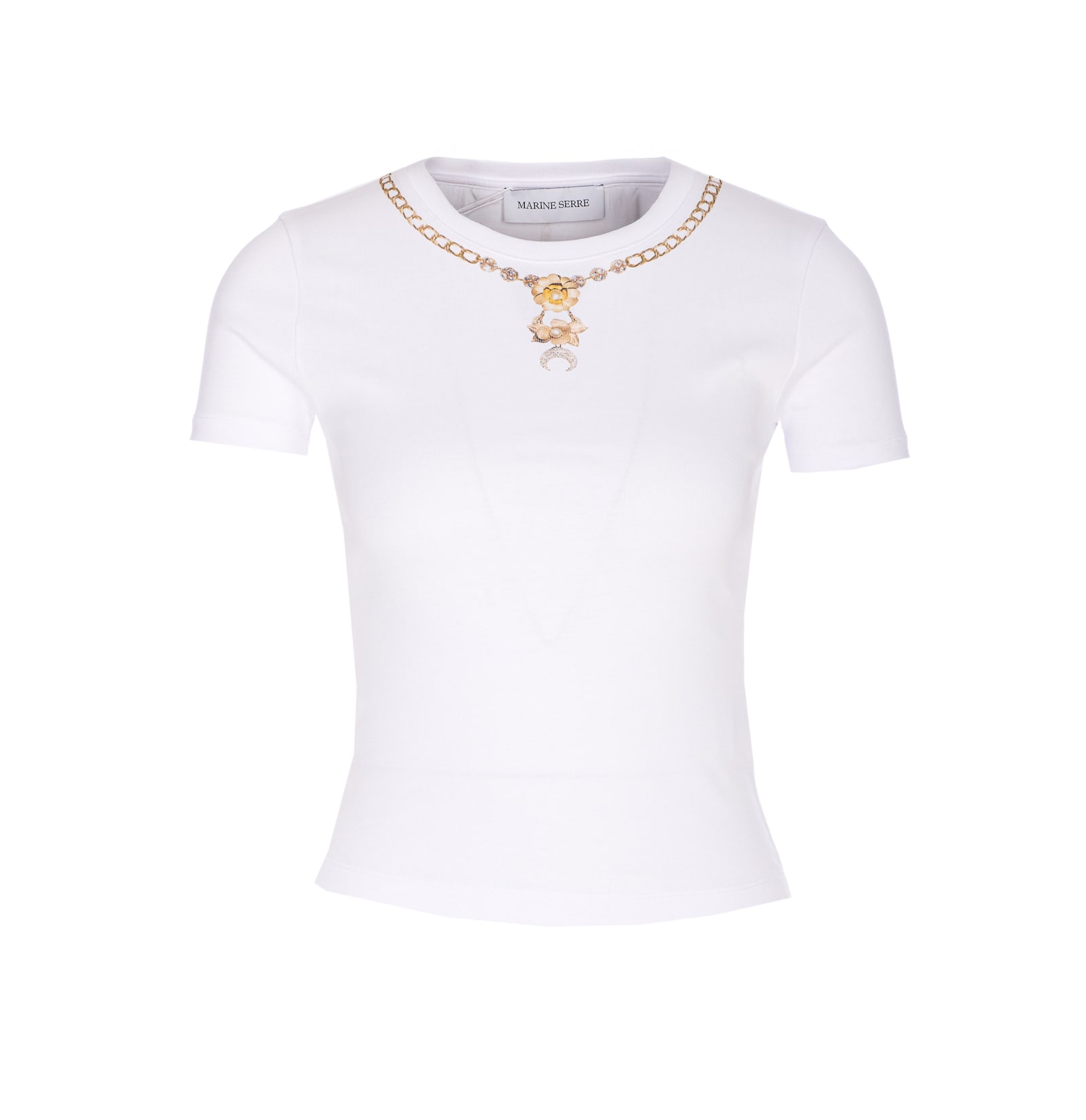 Marine Serre Faded Moon T-shirt In White