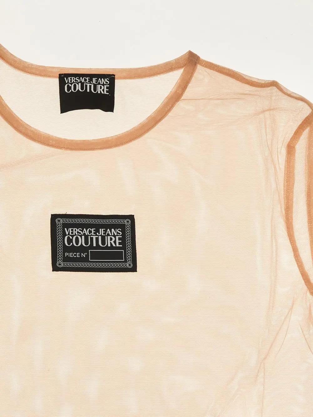 Shop Versace Jeans Couture Logo Top In Toffee