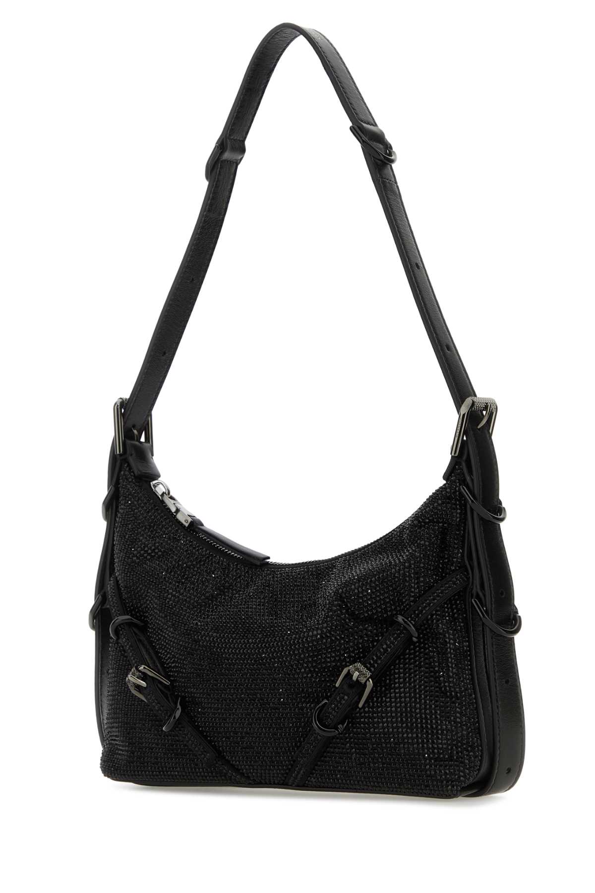 Shop Givenchy Black Fabric Mini Voyou Shoulder Bag
