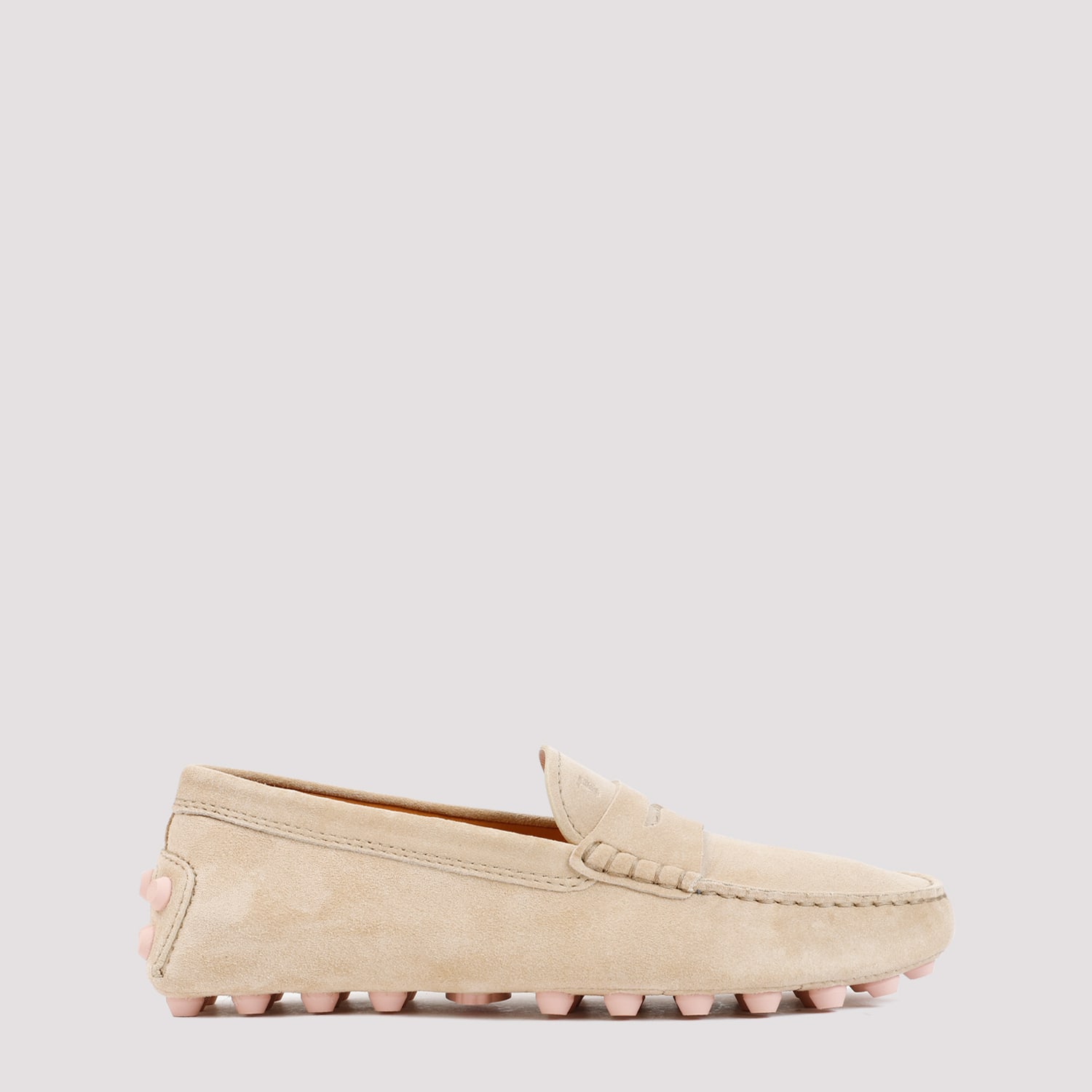 Tod's Suede Leather Loafers In Neutral