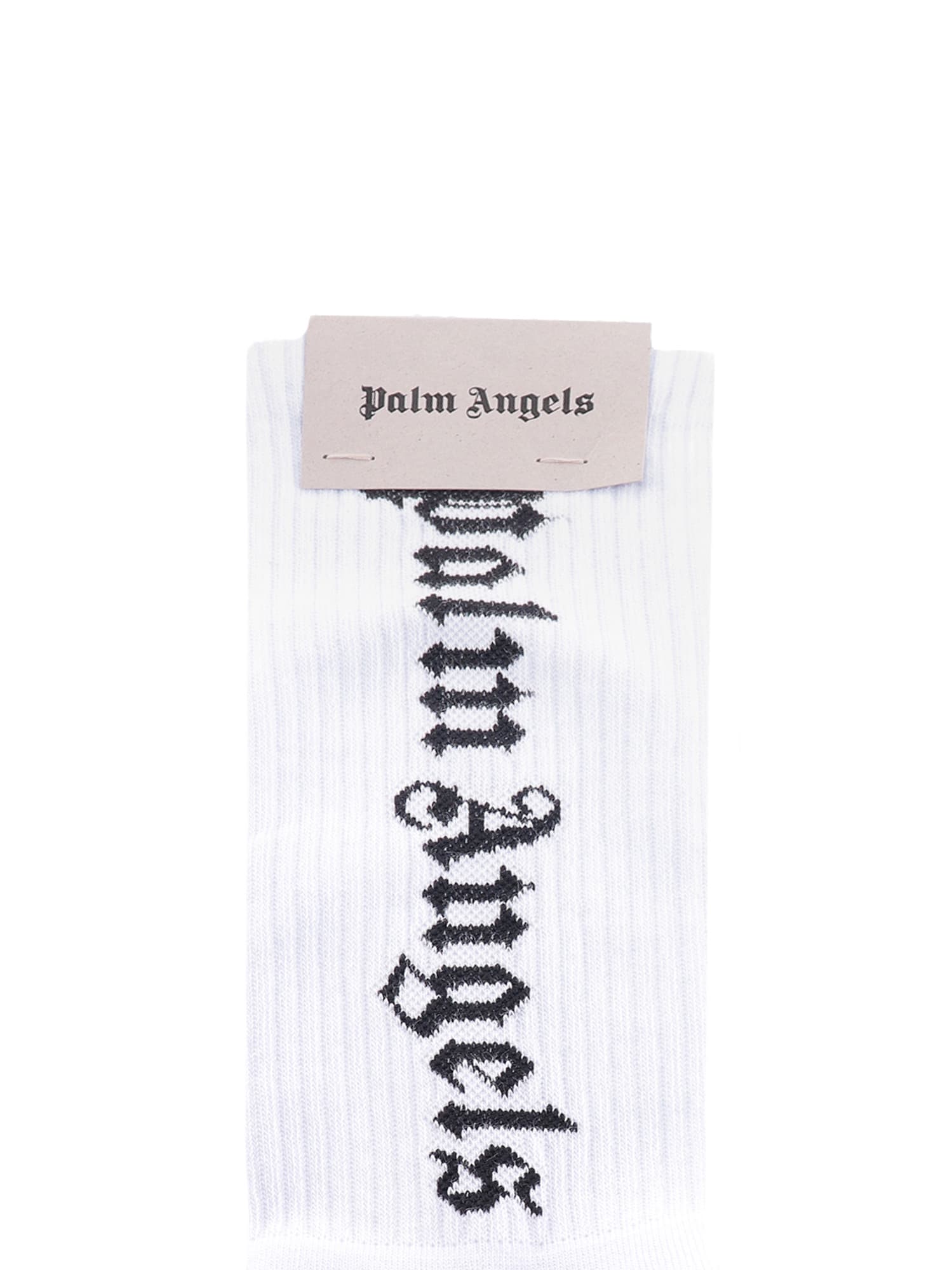 Shop Palm Angels Socks In Bianco/nero