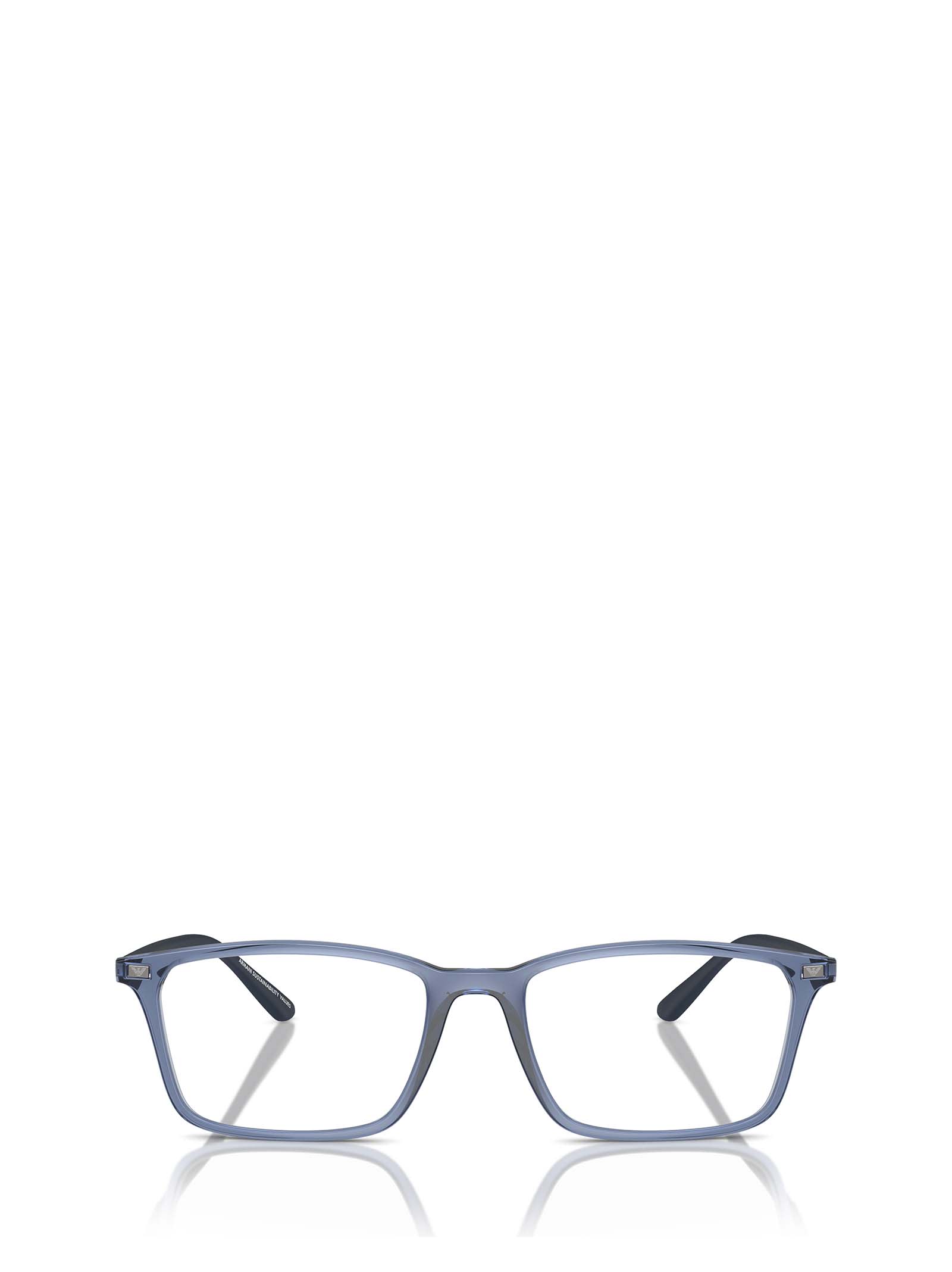 Shop Emporio Armani Ea3237 Shiny Transparent Blue Glasses