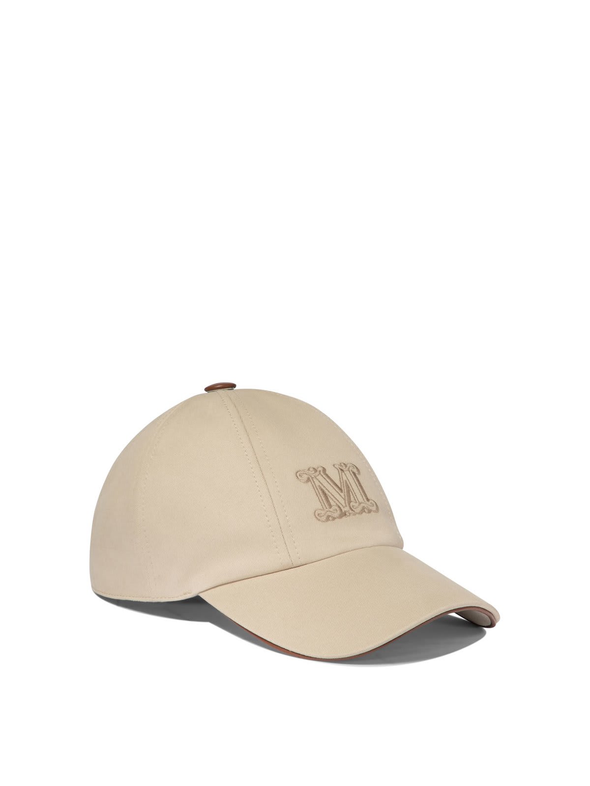 Shop Max Mara Logo Embroidered Baseball Cap In Beige