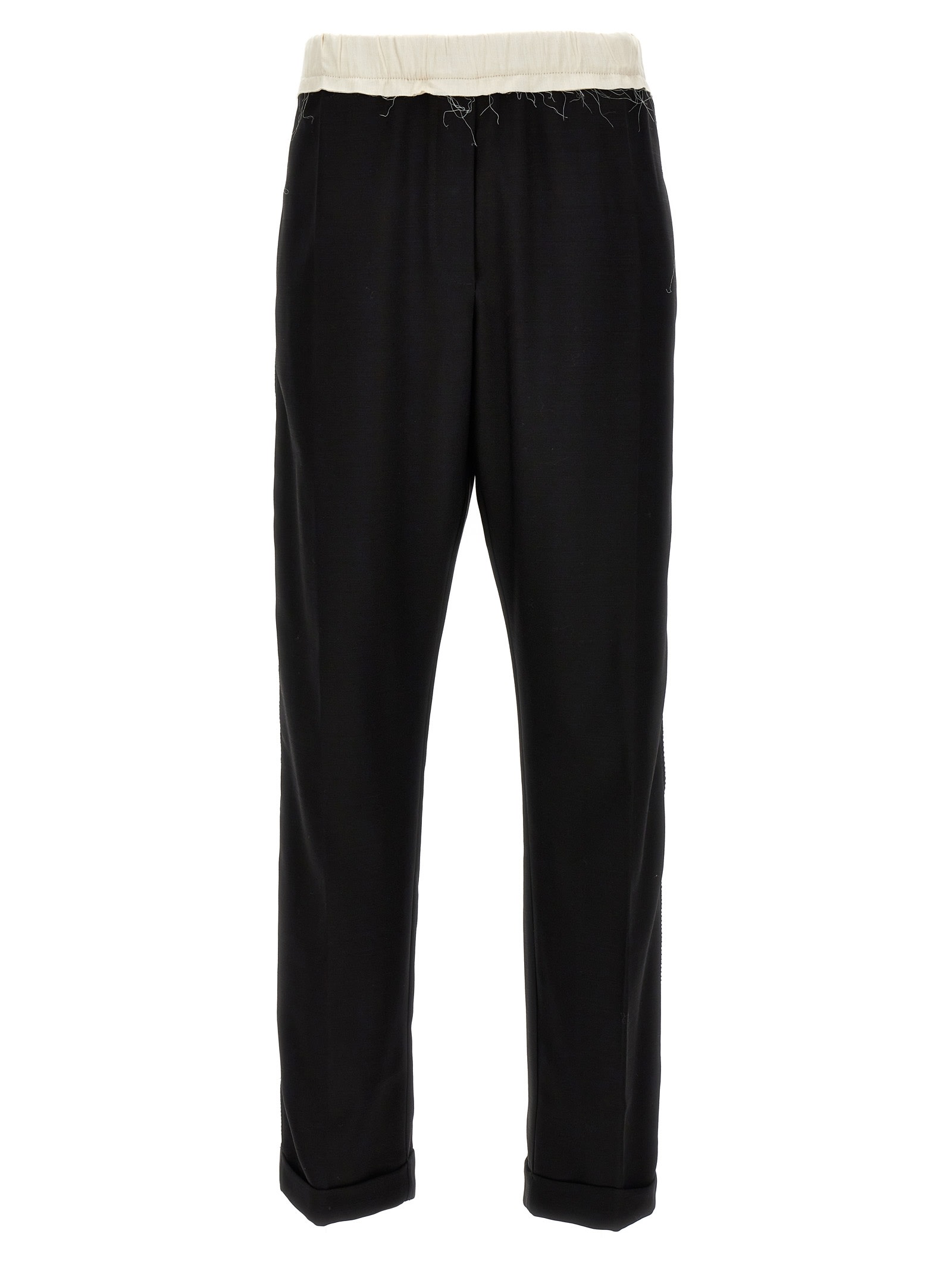 Dusk pleated cotton and cashmere pants