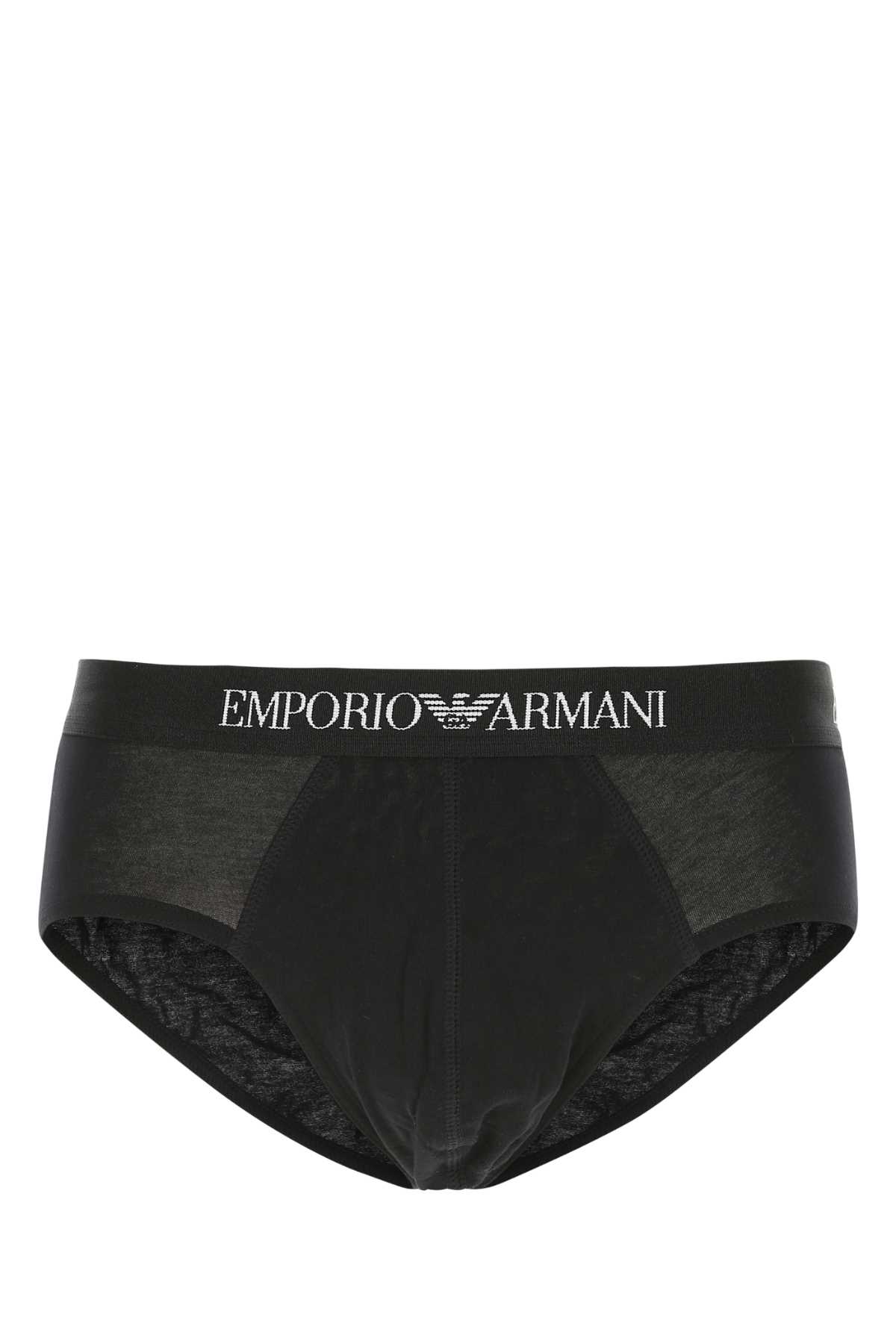 Black Cotton Brief Set