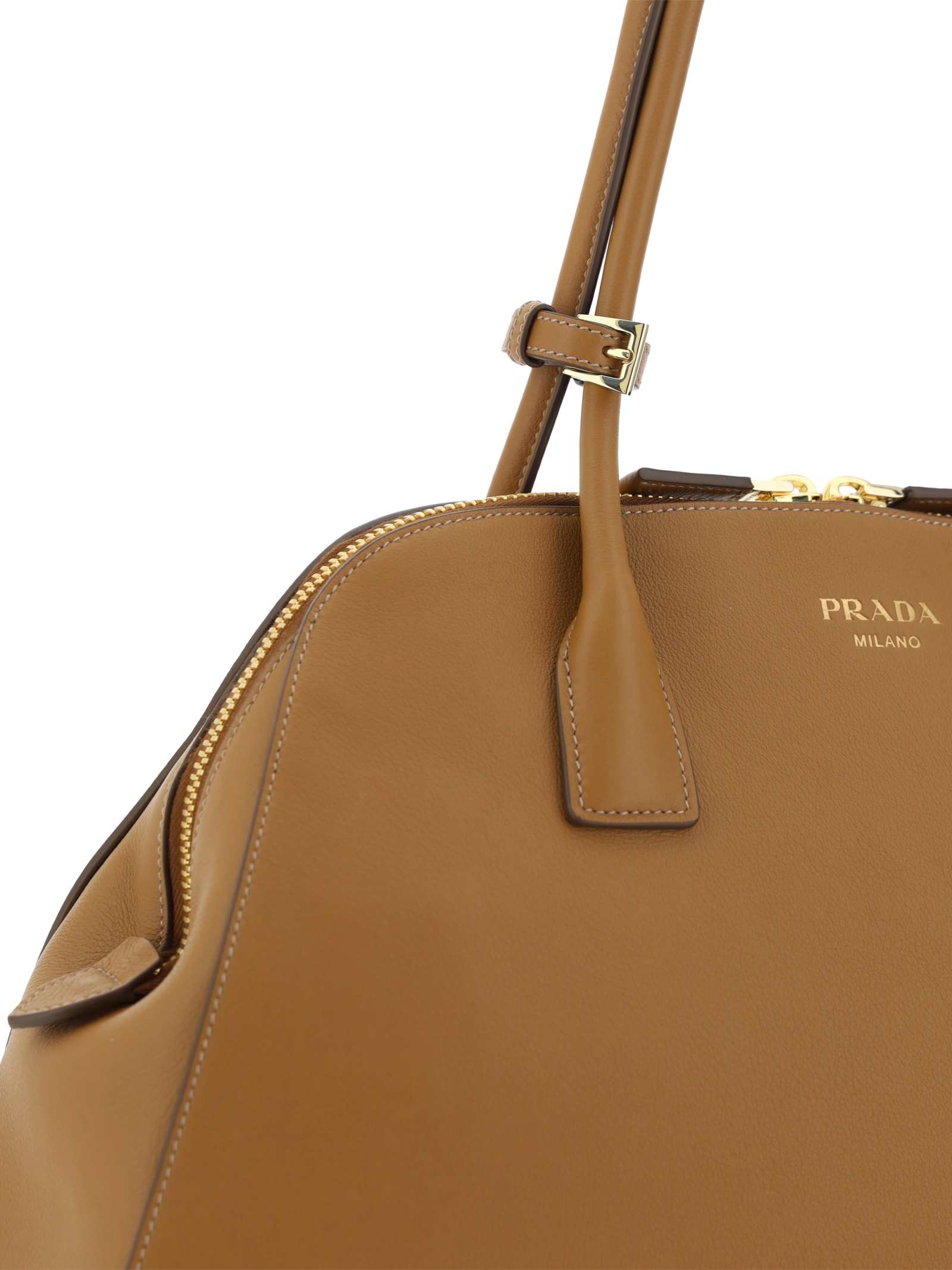 Shop Prada Shoulder Bag In Caramel