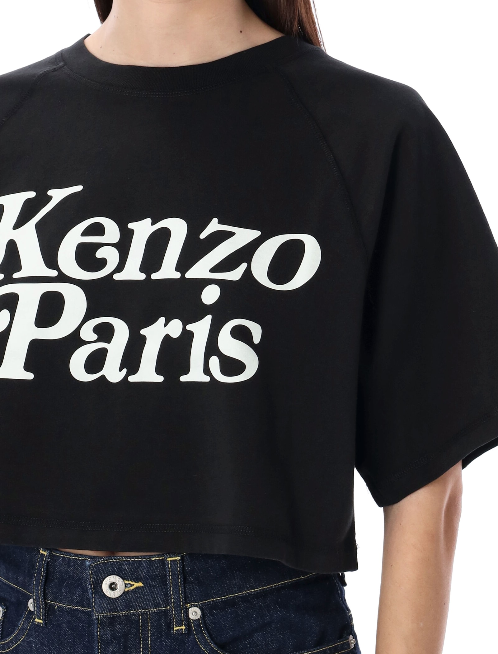 Shop Kenzo By Verdy Cropped T-shirt In Black