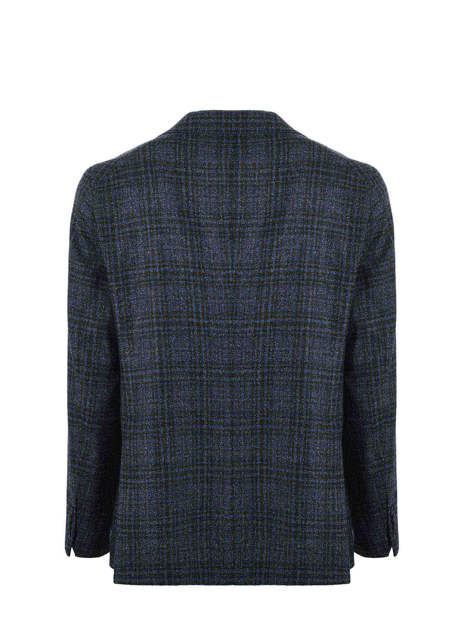 Shop Tagliatore Jacket In Wool Blend In Blue