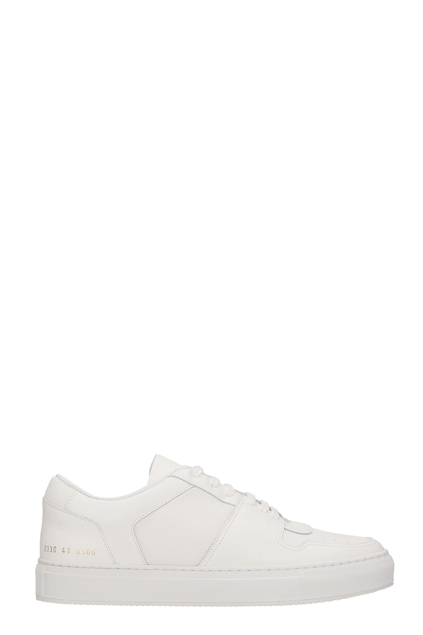 Common Projects Decades Sneakers In White Leather And Fabric