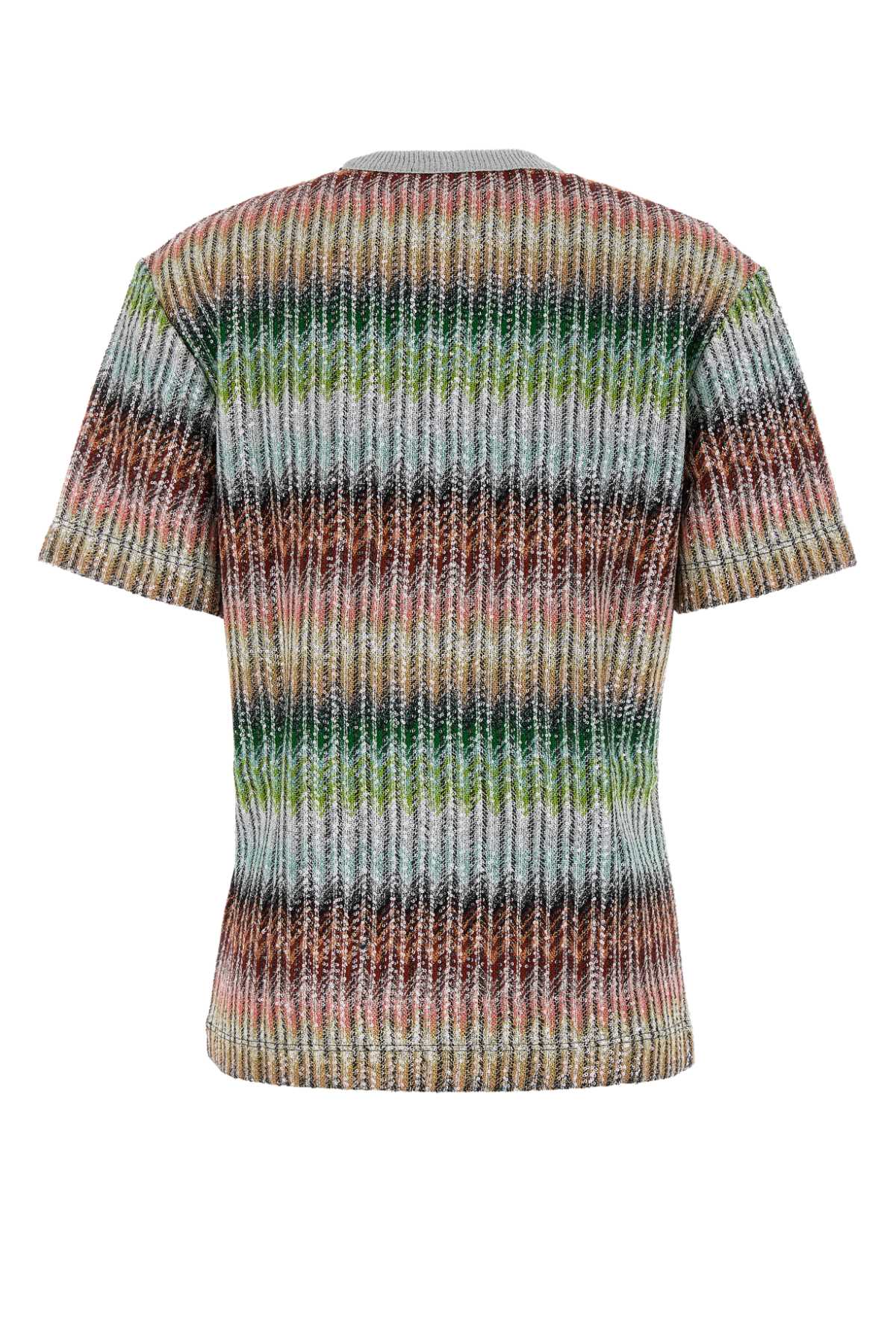 Missoni Women Embroidered Viscose Blend T-shirt In Multigreenredskyt