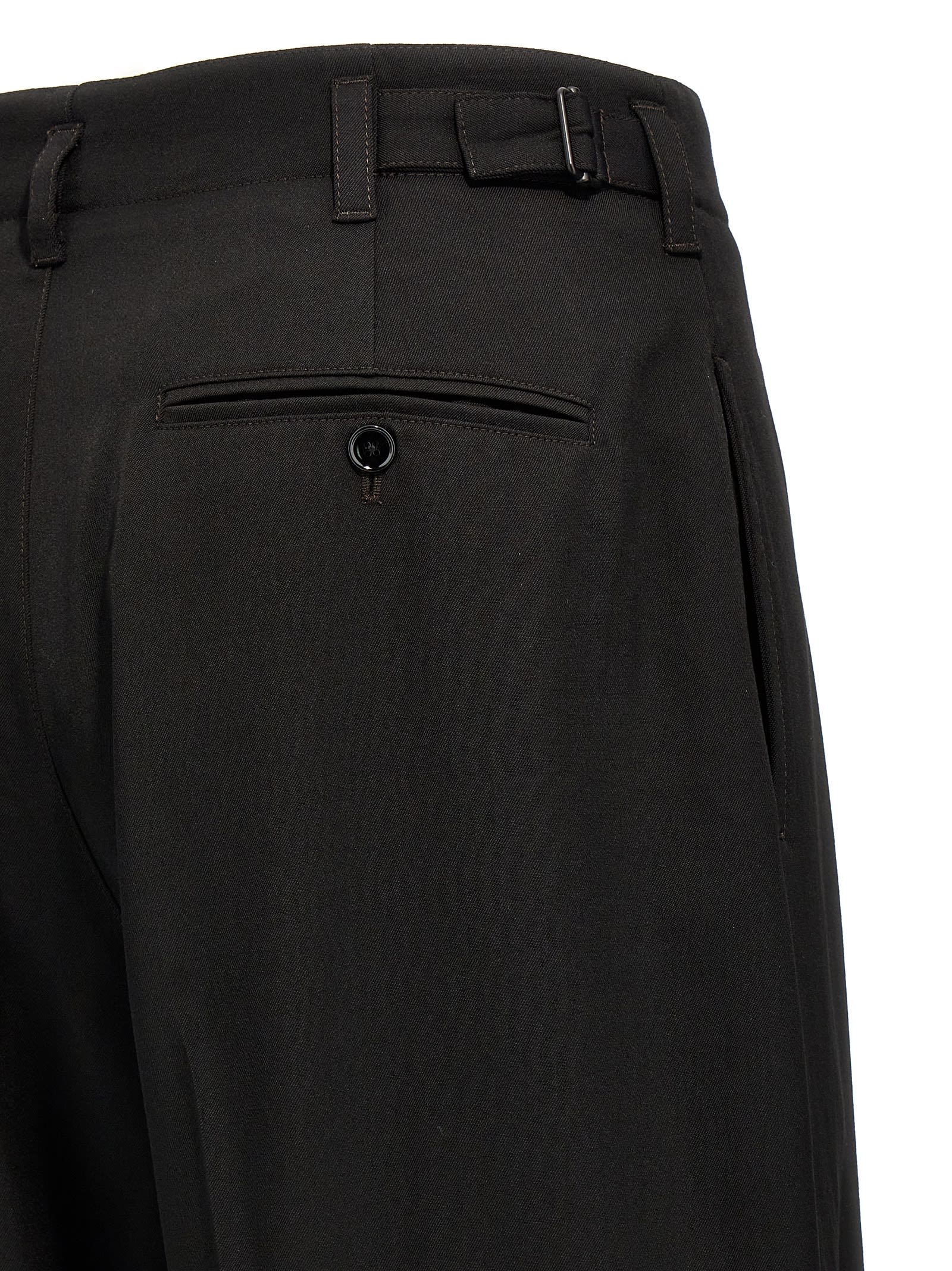 Shop Lemaire Pleated Tapered Pants In Black