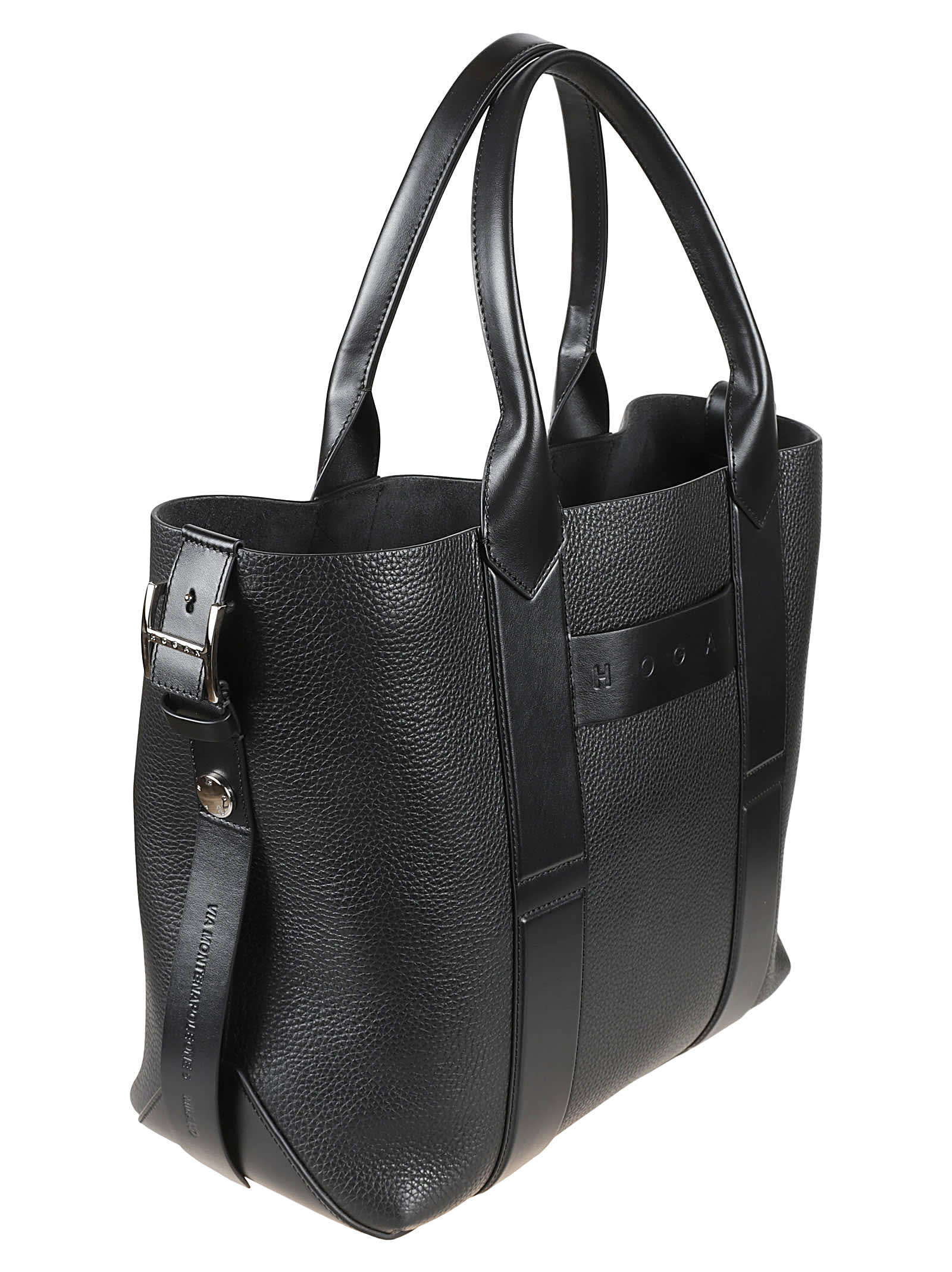 Hogan Logo Square Shopping Tote In Black