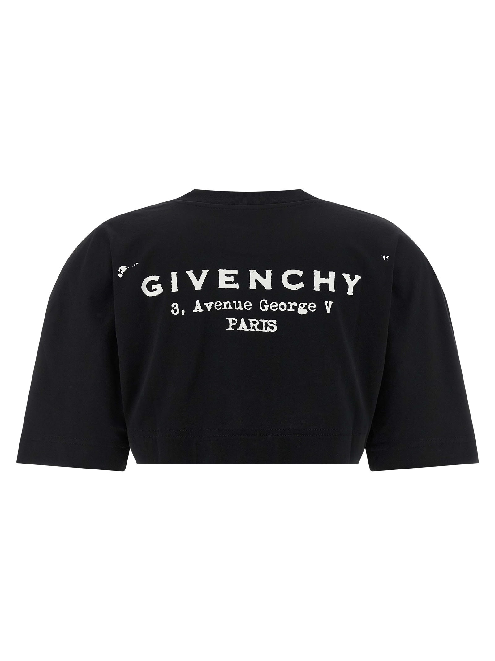 Givenchy Cropped Fit T-shirt In Cotton With Stamp Print Clothing In Black