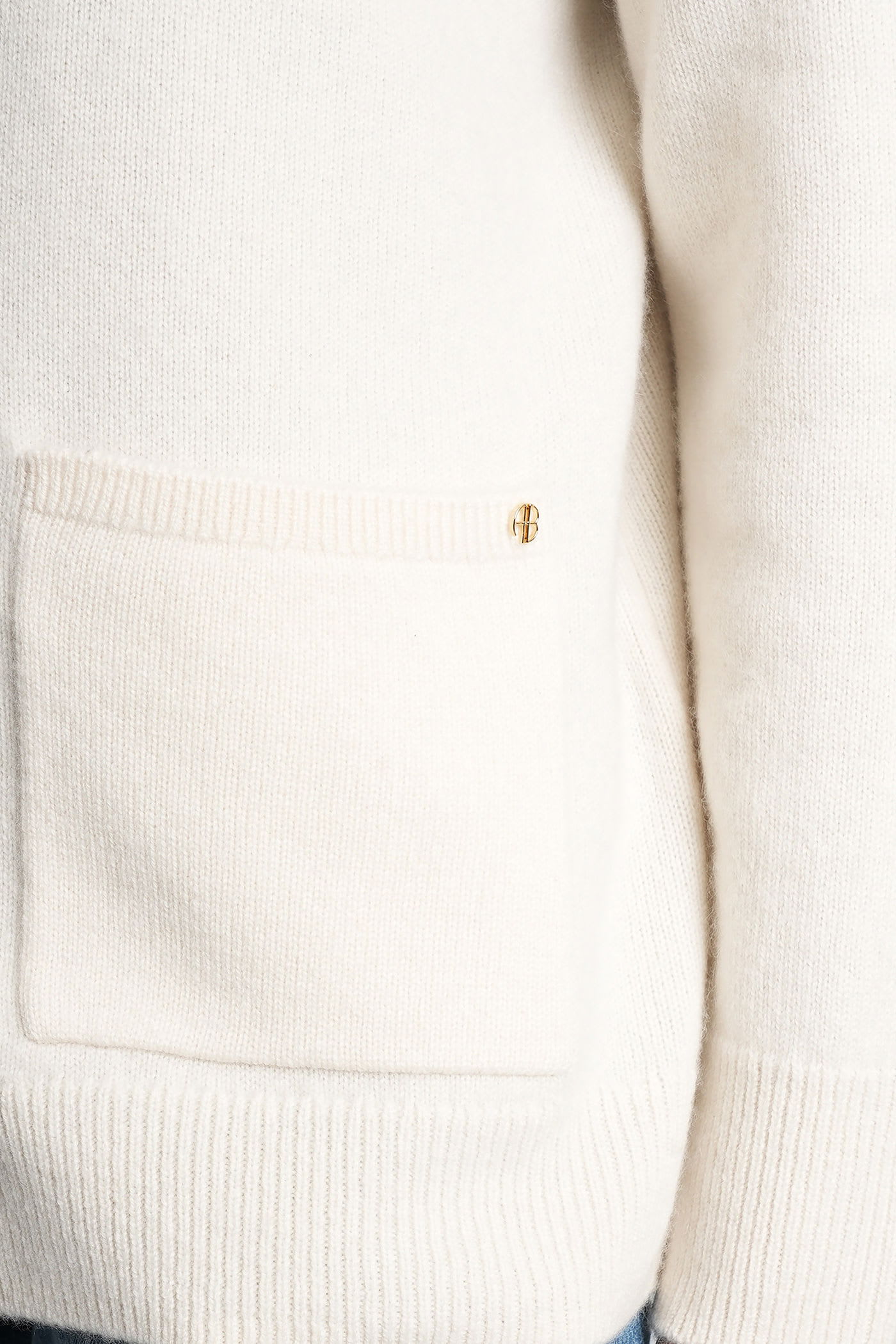 Anine Bing Jackson Cardigan In Beige Suede In White