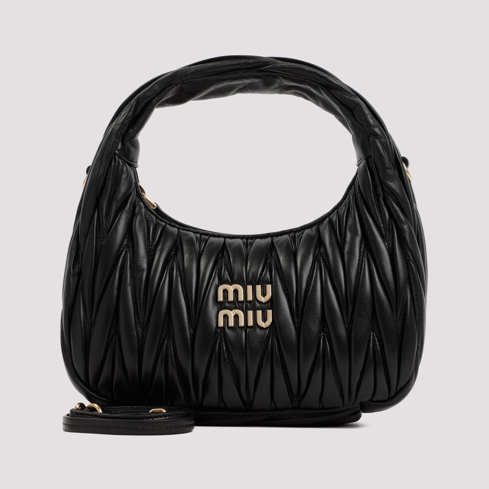 Miu Miu Black Wander Shoulder Bag In Black