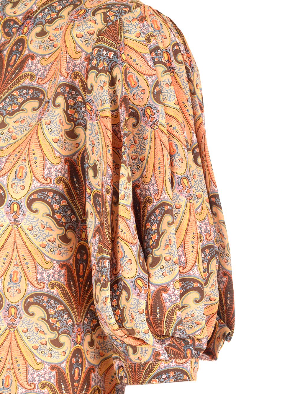 Etro Multicolor Printed Silk Shirt In Beige