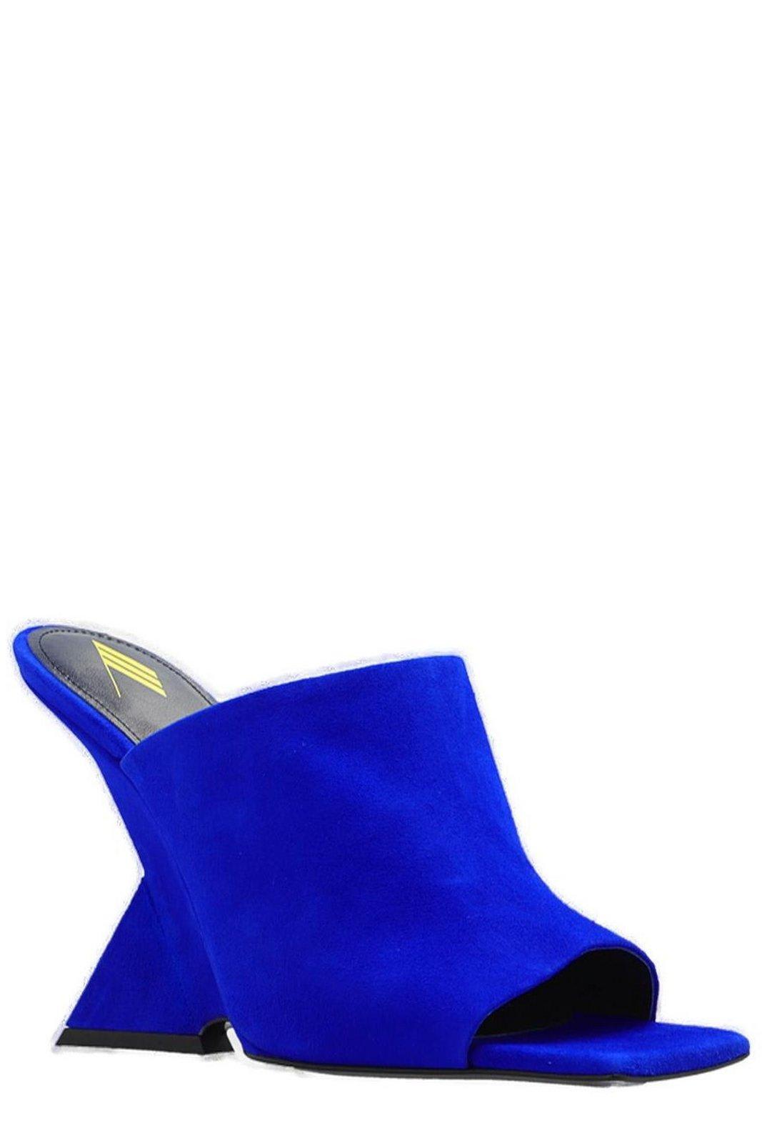 Shop Attico Cheope Wedge Mules In Blue