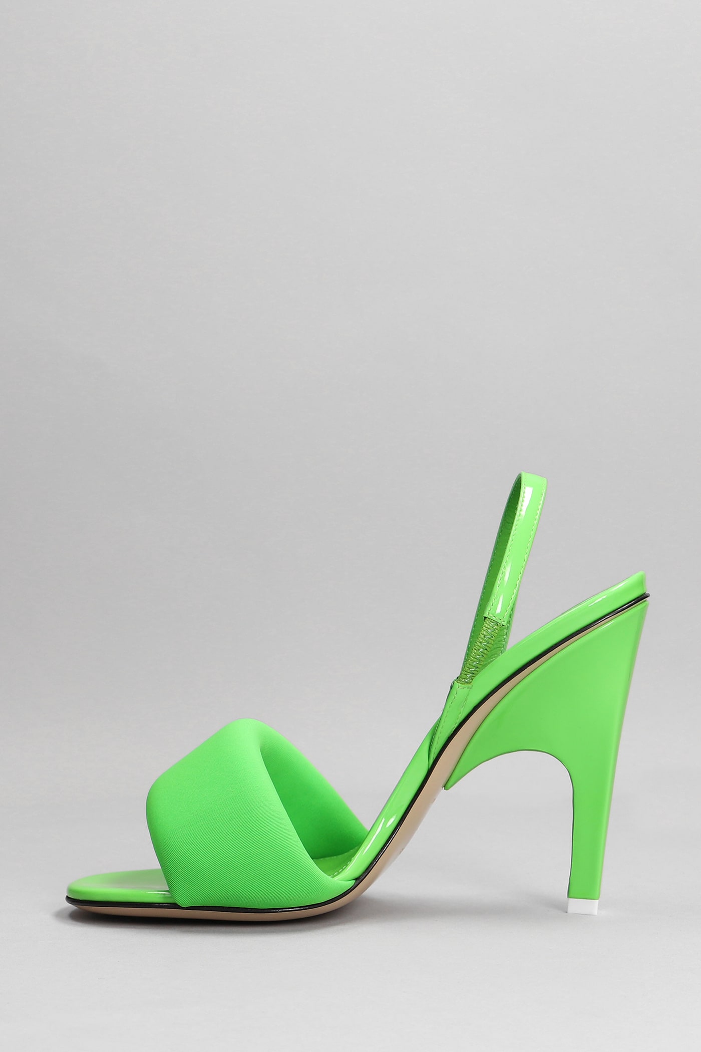 Shop Attico Rem Sandals In Green Leather