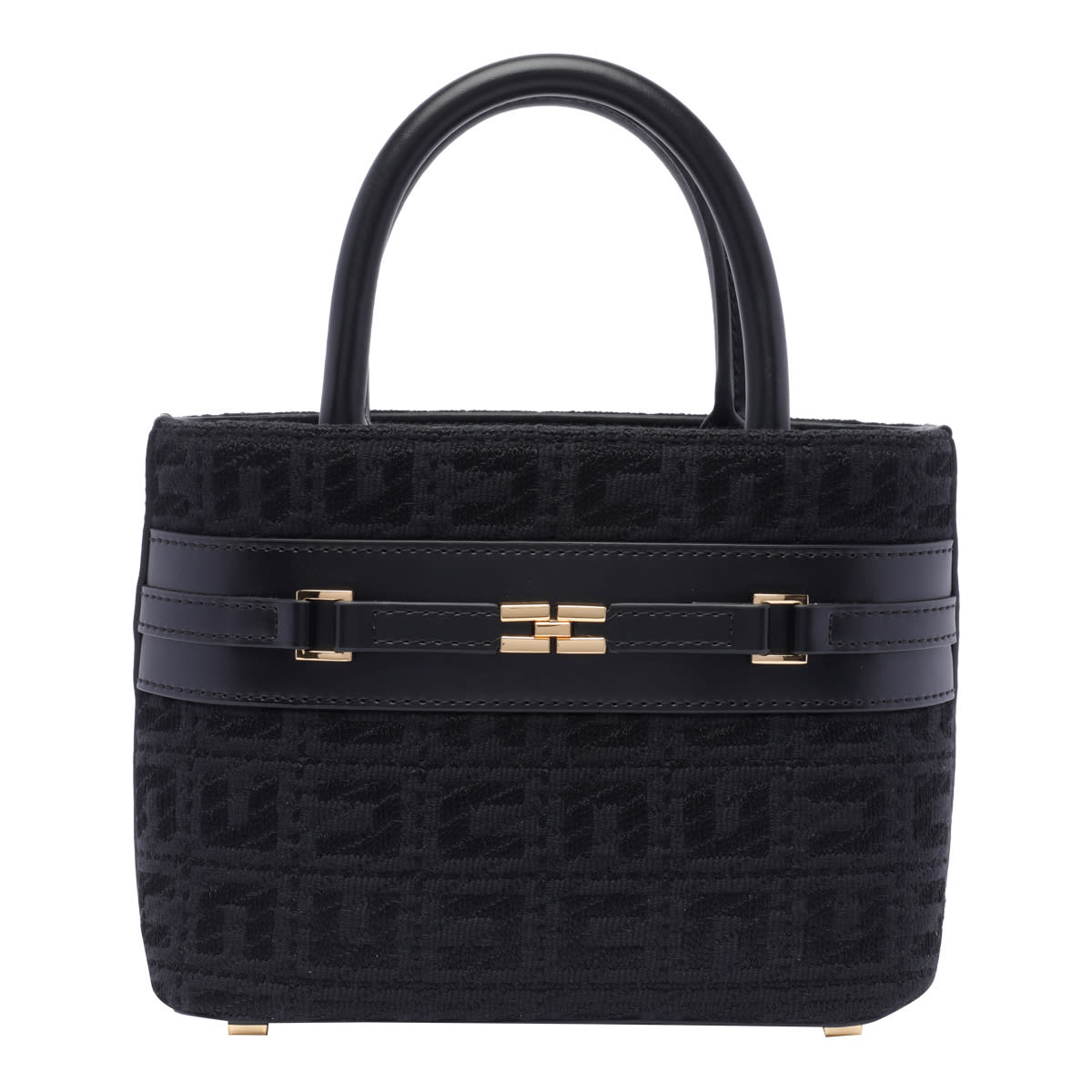 Shop Elisabetta Franchi Logo Handbag In Black