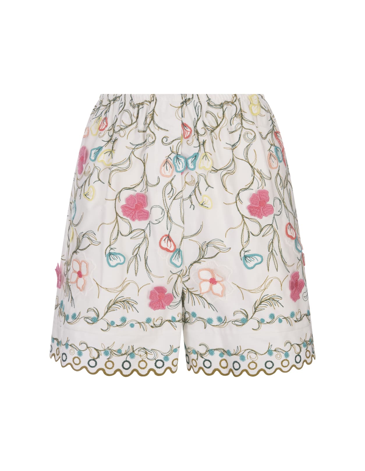 Cotton Embroidered Garden Shorts