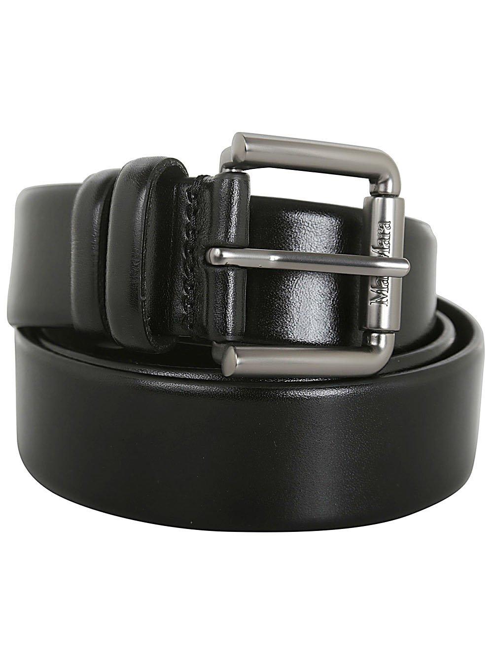 Shop Max Mara Classic Buckled Belt In Black