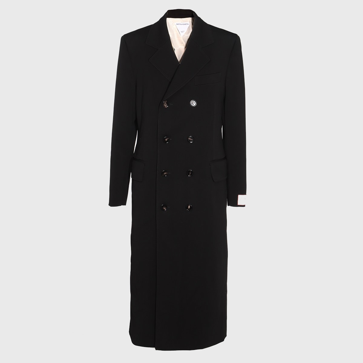 Shop Bottega Veneta Black Viscose Coat