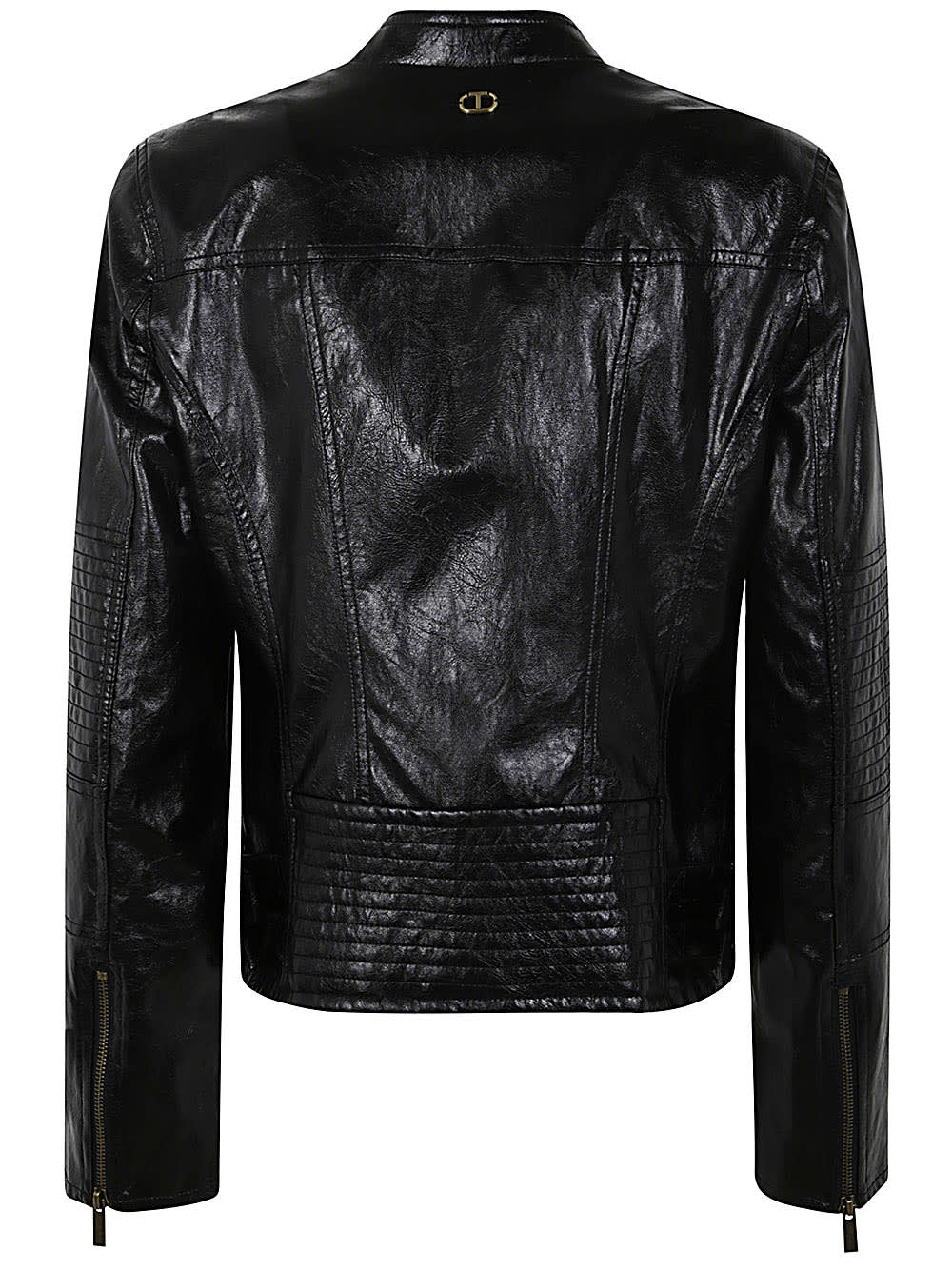 Shop Twinset Biker Jacket In Black