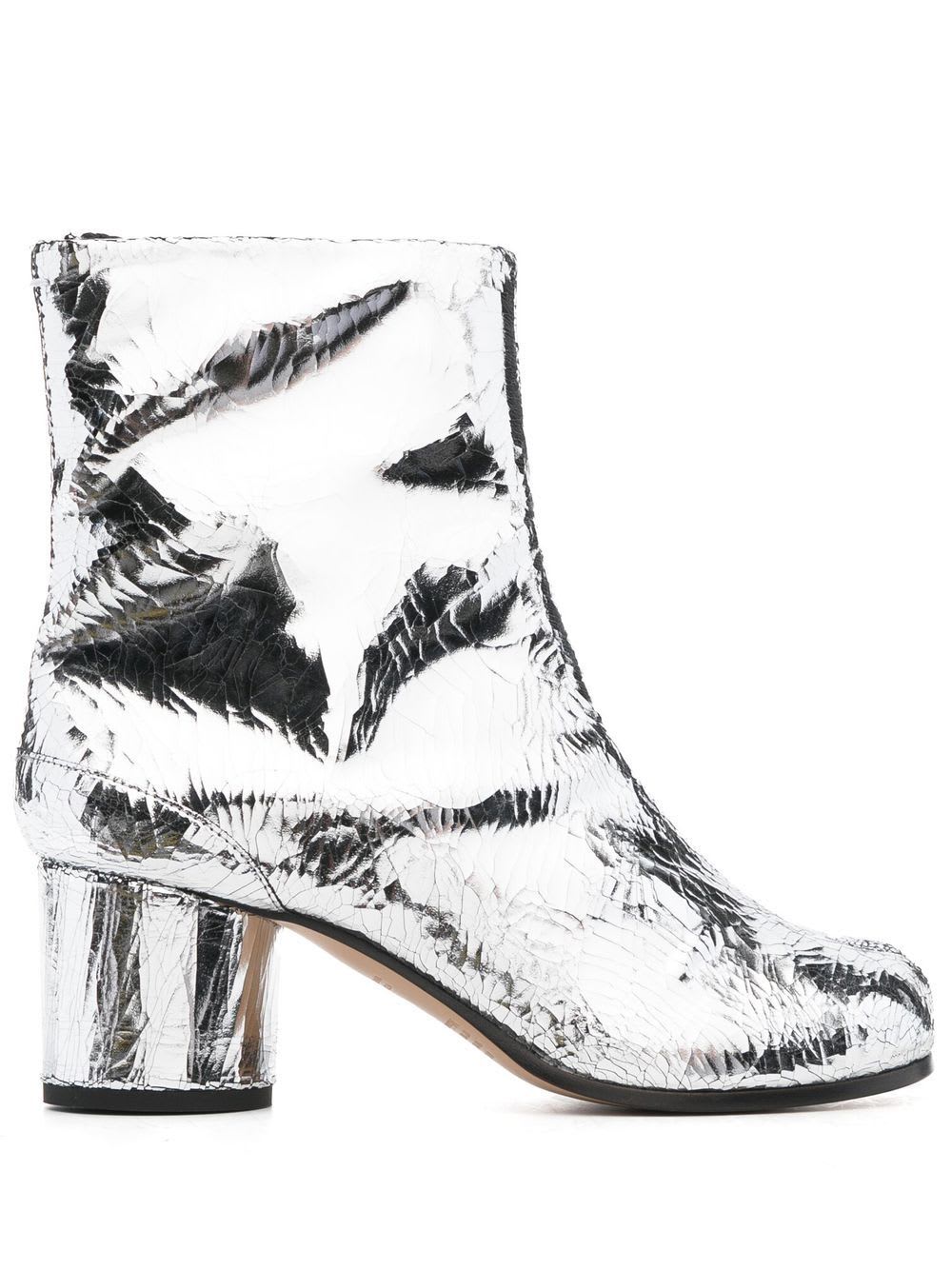 Shop Maison Margiela Tabi H 60 Ankle Boot In Silver