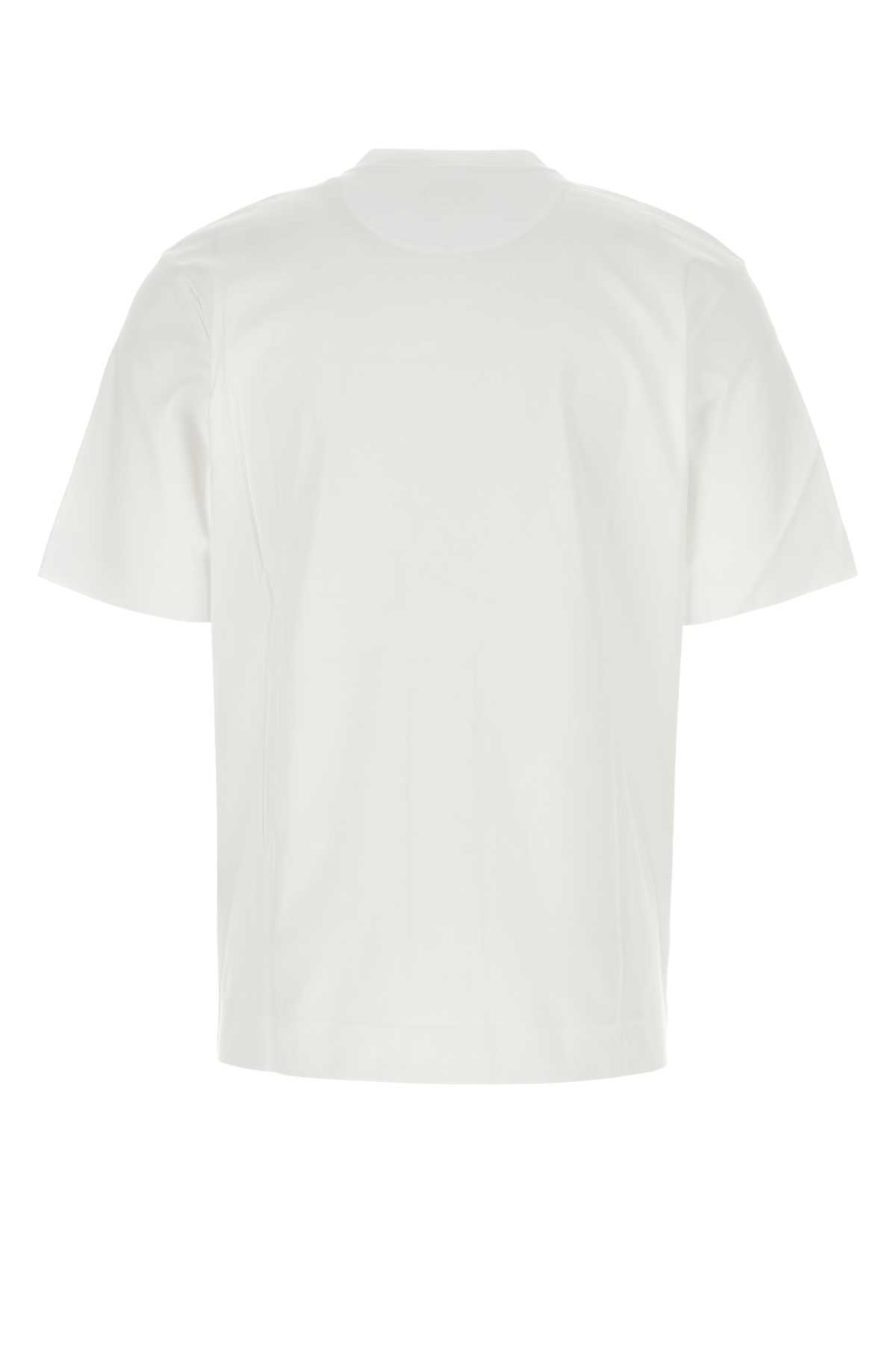 Shop Fendi White Cotton T-shirt In Bianco