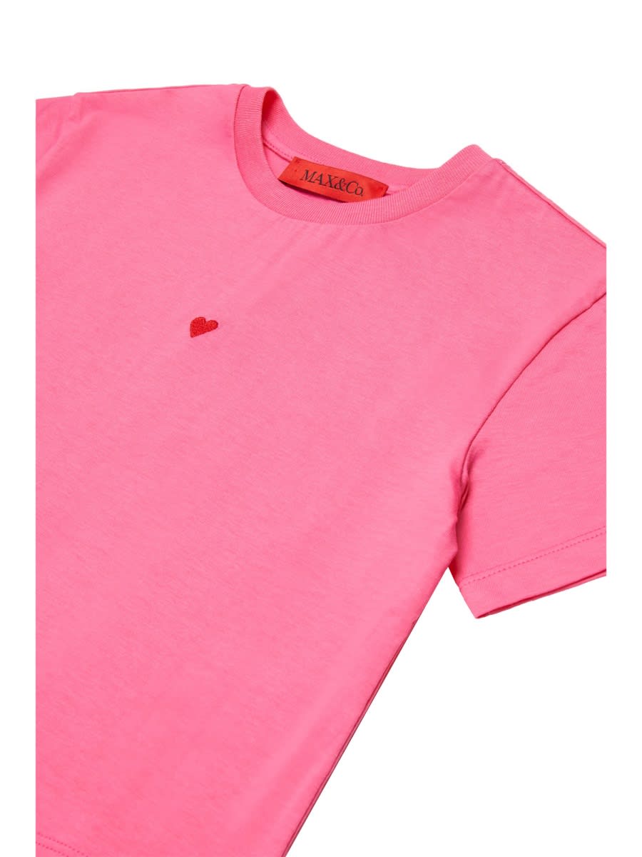 Max&co. T-shirt Heart In Pink