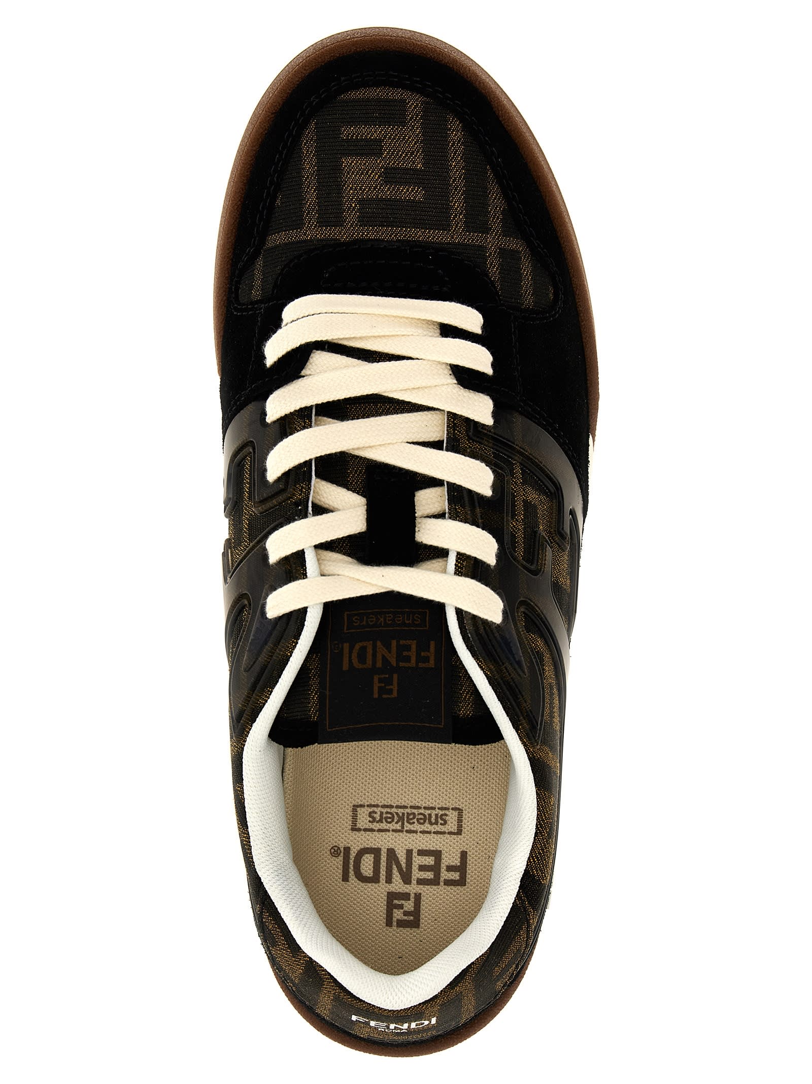 Shop Fendi Match Sneakers In Black