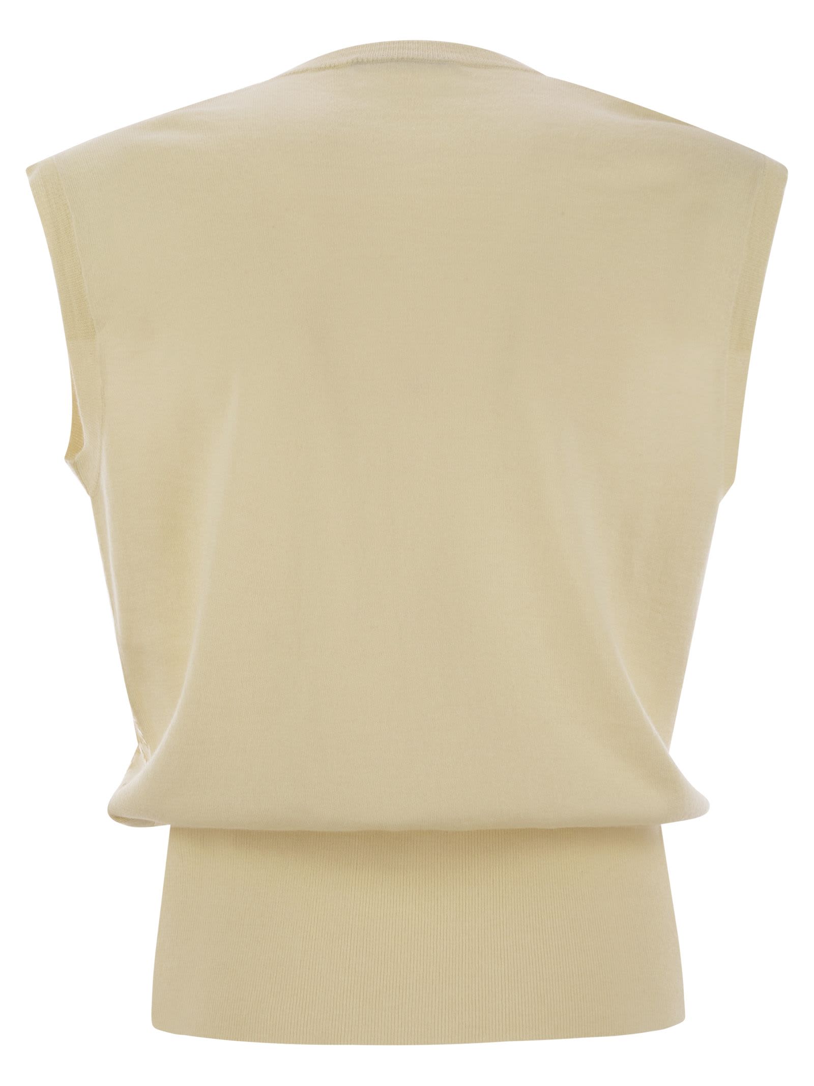 FABIANA FILIPPI WOOL AND COTTON WAISTCOAT WITH SEQUINS