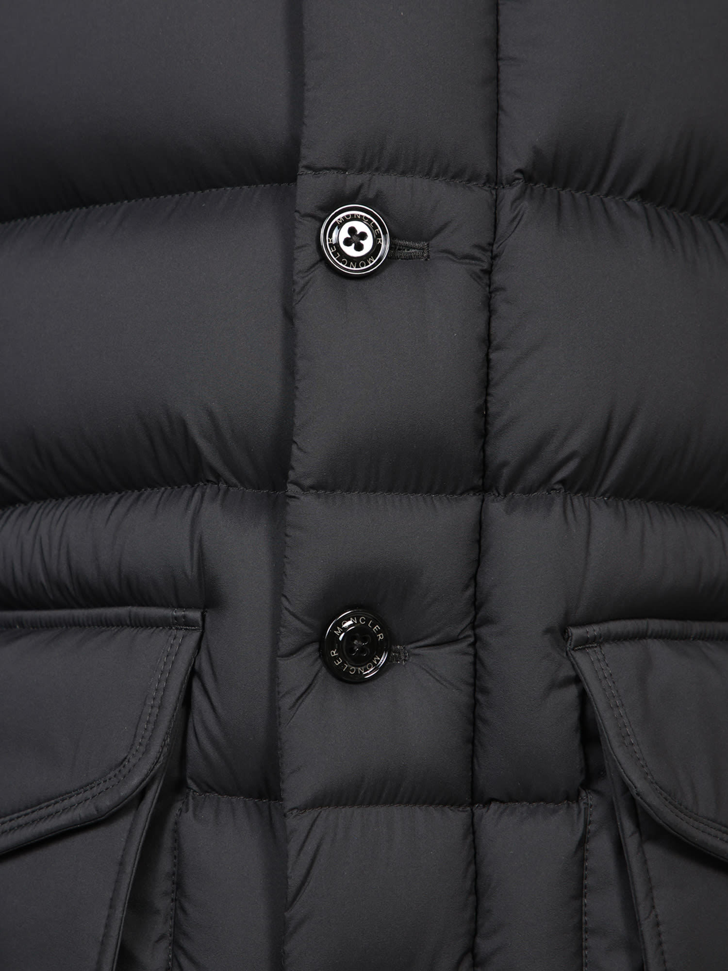 Shop Moncler Cluny Black Parka Jacket