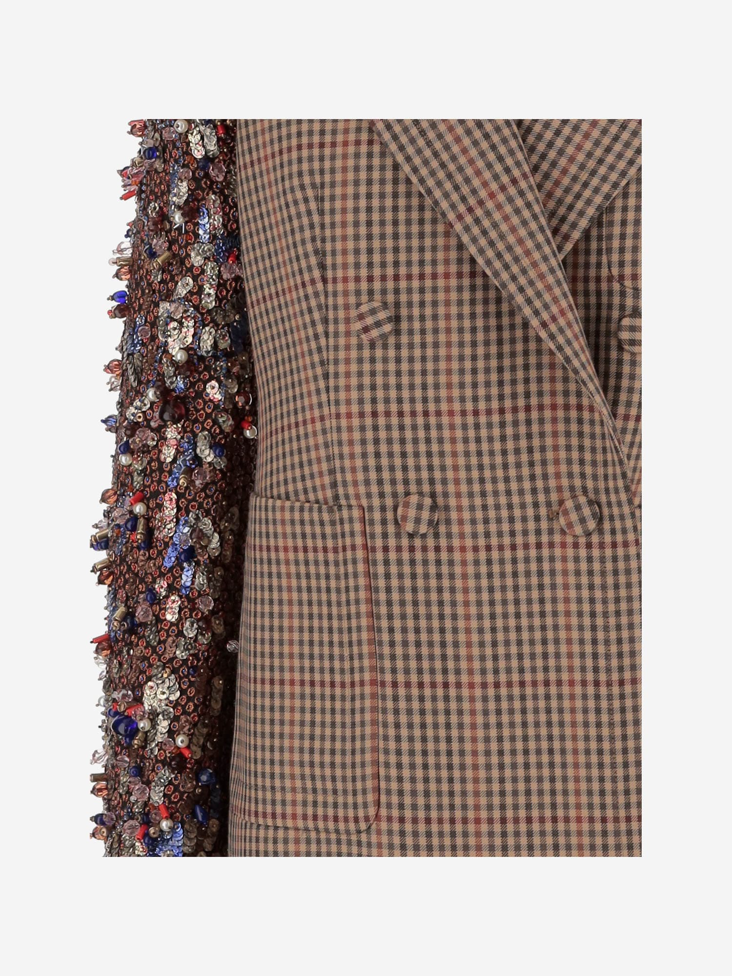 DRIES VAN NOTEN BEADED WOOL DOUBLE-BREASTED JACKET 