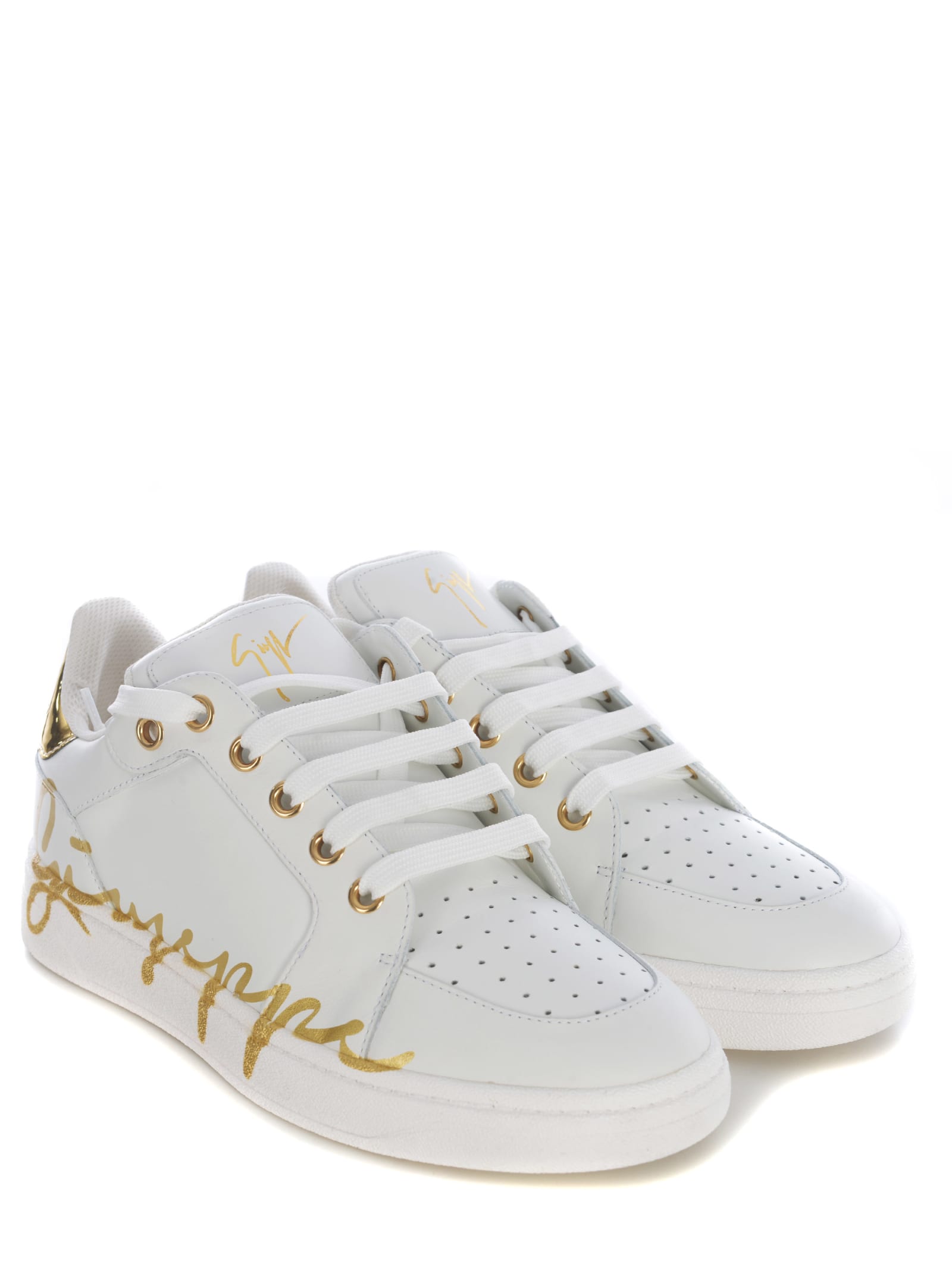 Shop Giuseppe Zanotti Sneakers  Gz94 Made Of Leather In Bianco