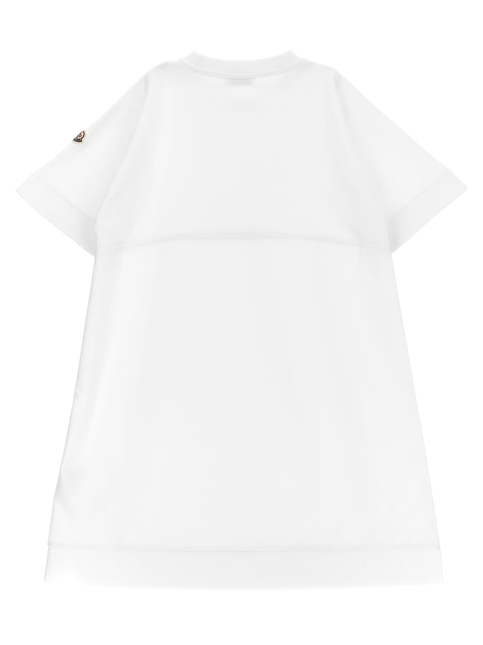 Moncler Two-material Dress In White