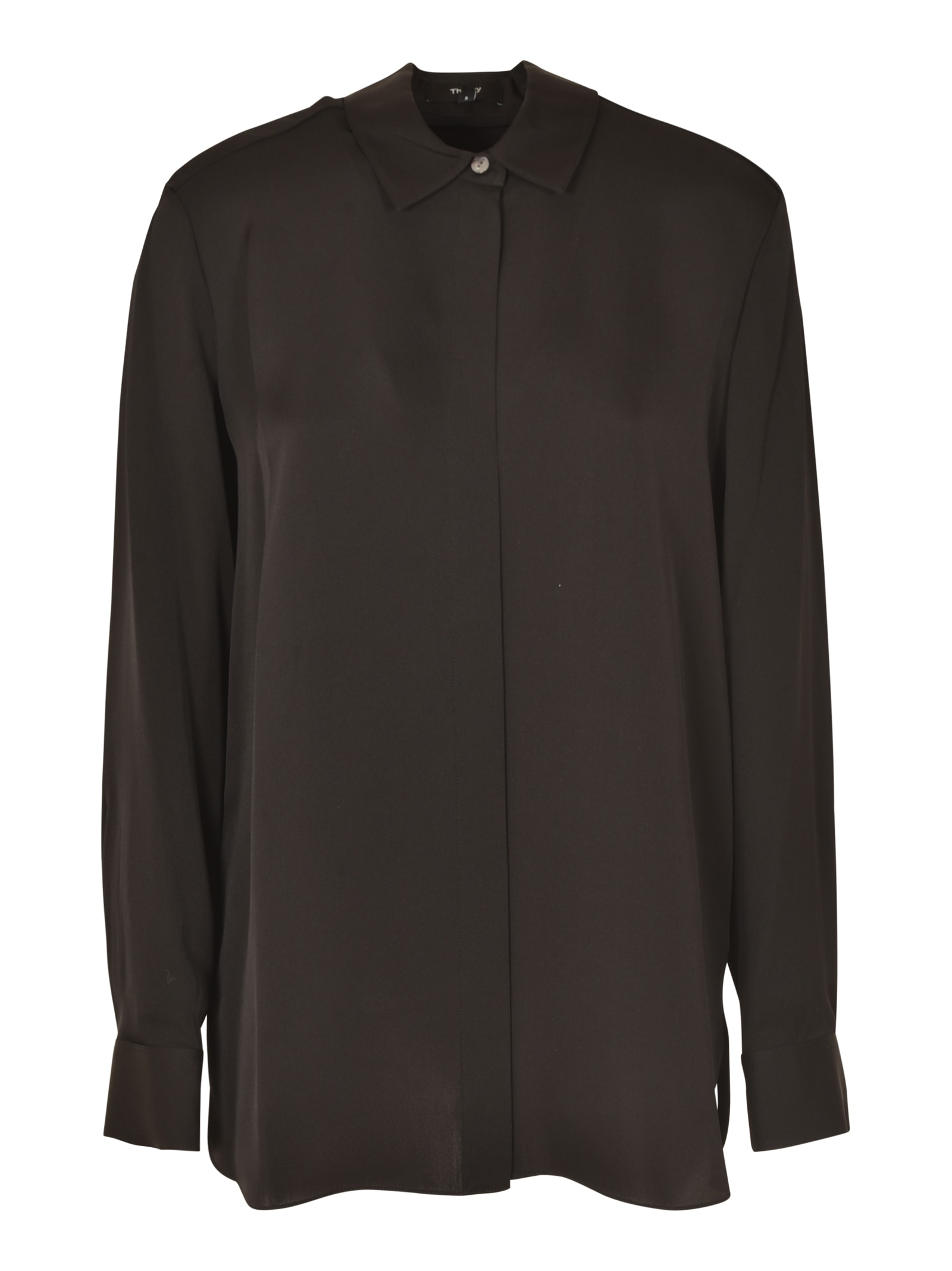 Theory Classic Long-sleeved Shirt In Black