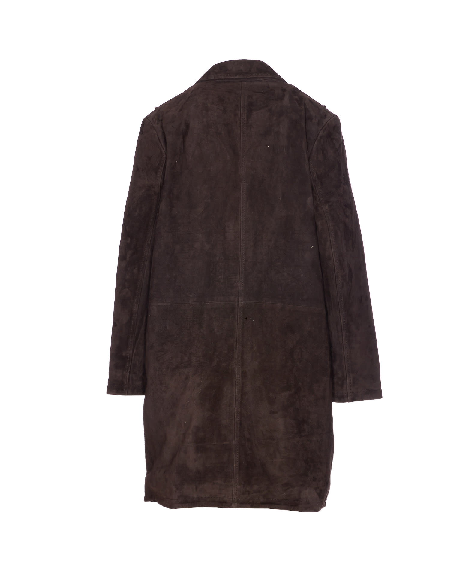 Sword 6.6.44 Goat Suede Leather Blazer With Stone Details In Brown