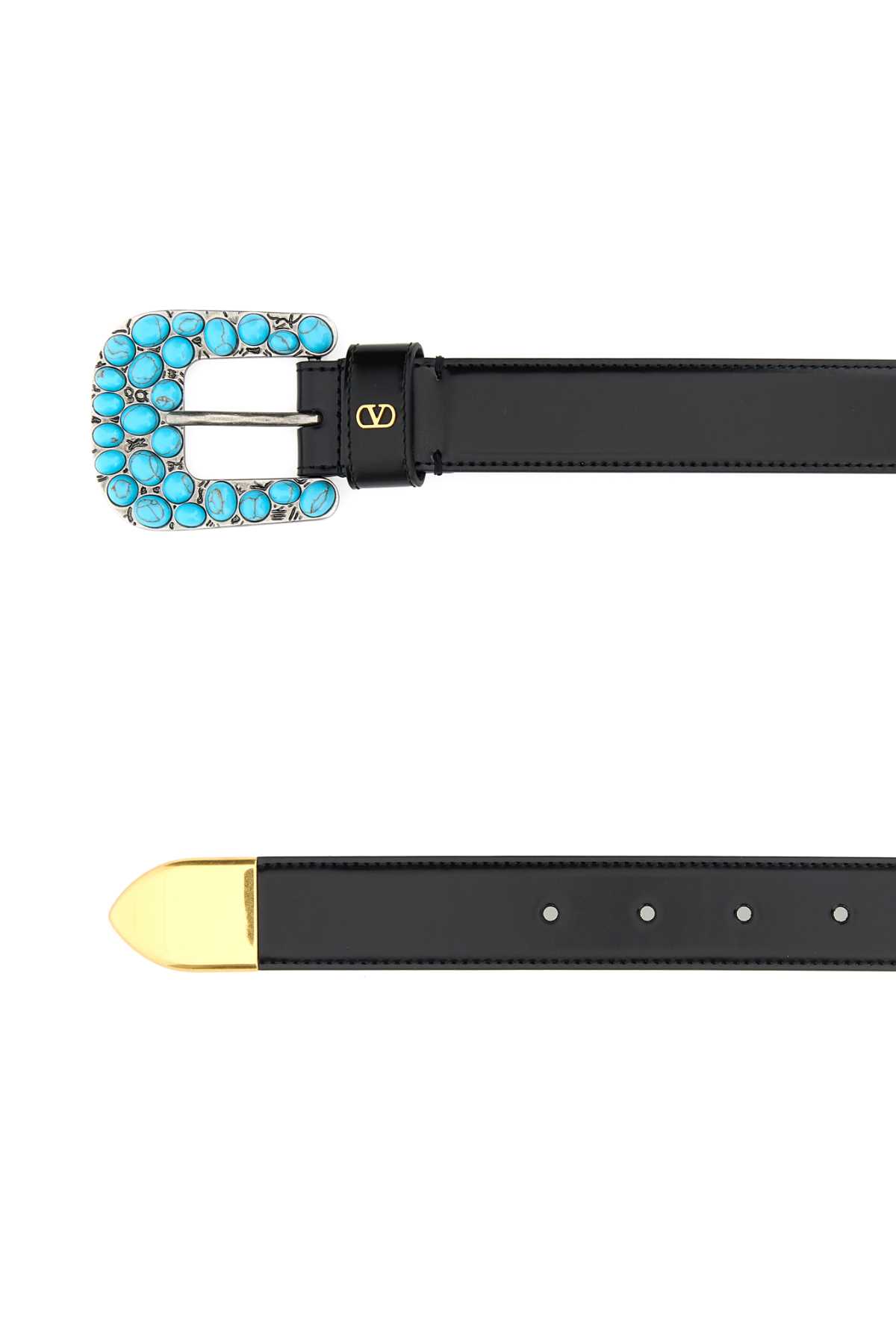 Valentino Logo Belt In Black