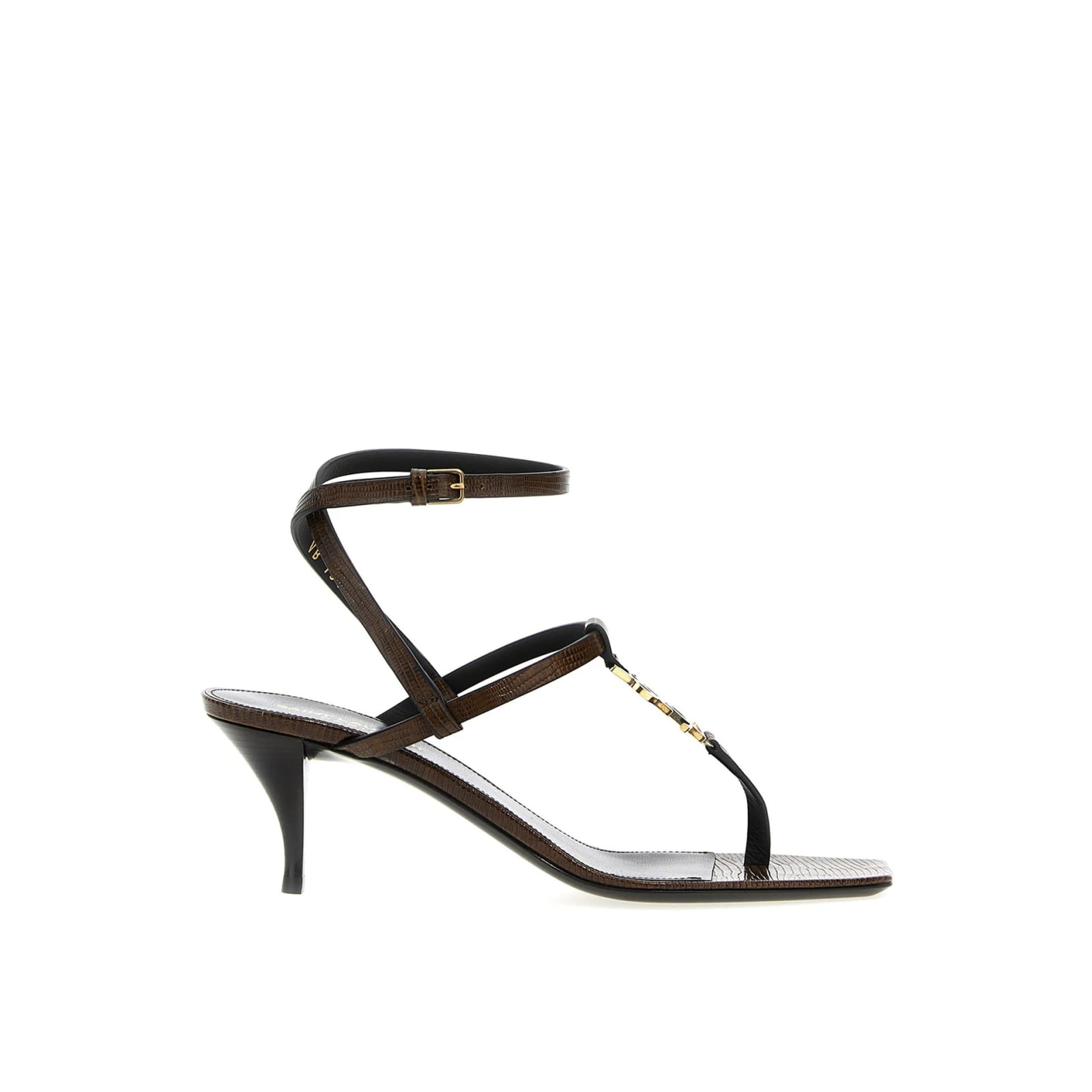 SAINT LAURENT CASSANDRA LEATHER FLIP-FLOP SANDALS 